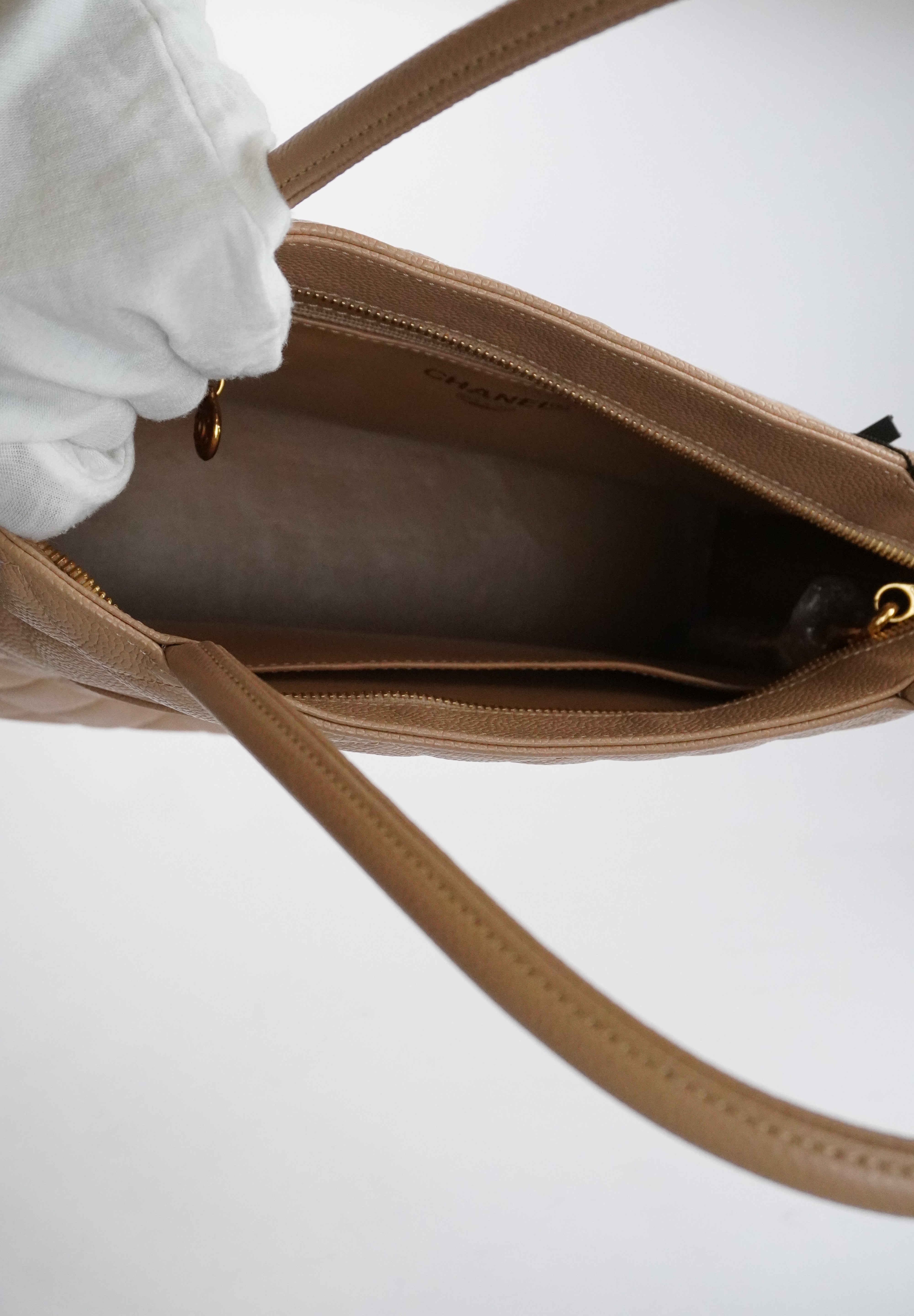 CHANEL Medallion Tote Beige Caviar