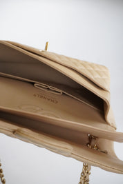 CHANEL Classic Double Flap Beige