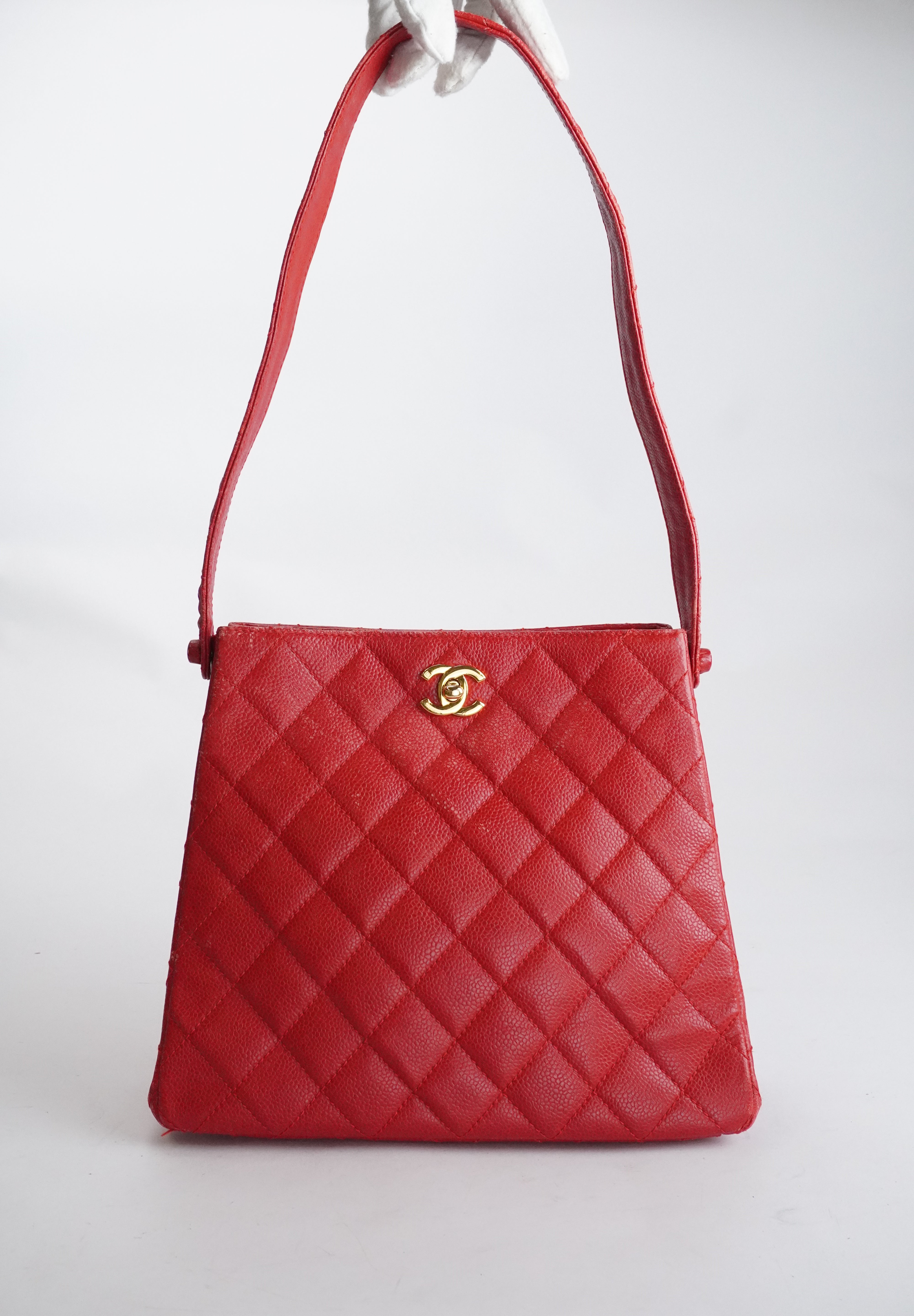 Chanel Red Caviar Tote 24k GHW (1996-1997)