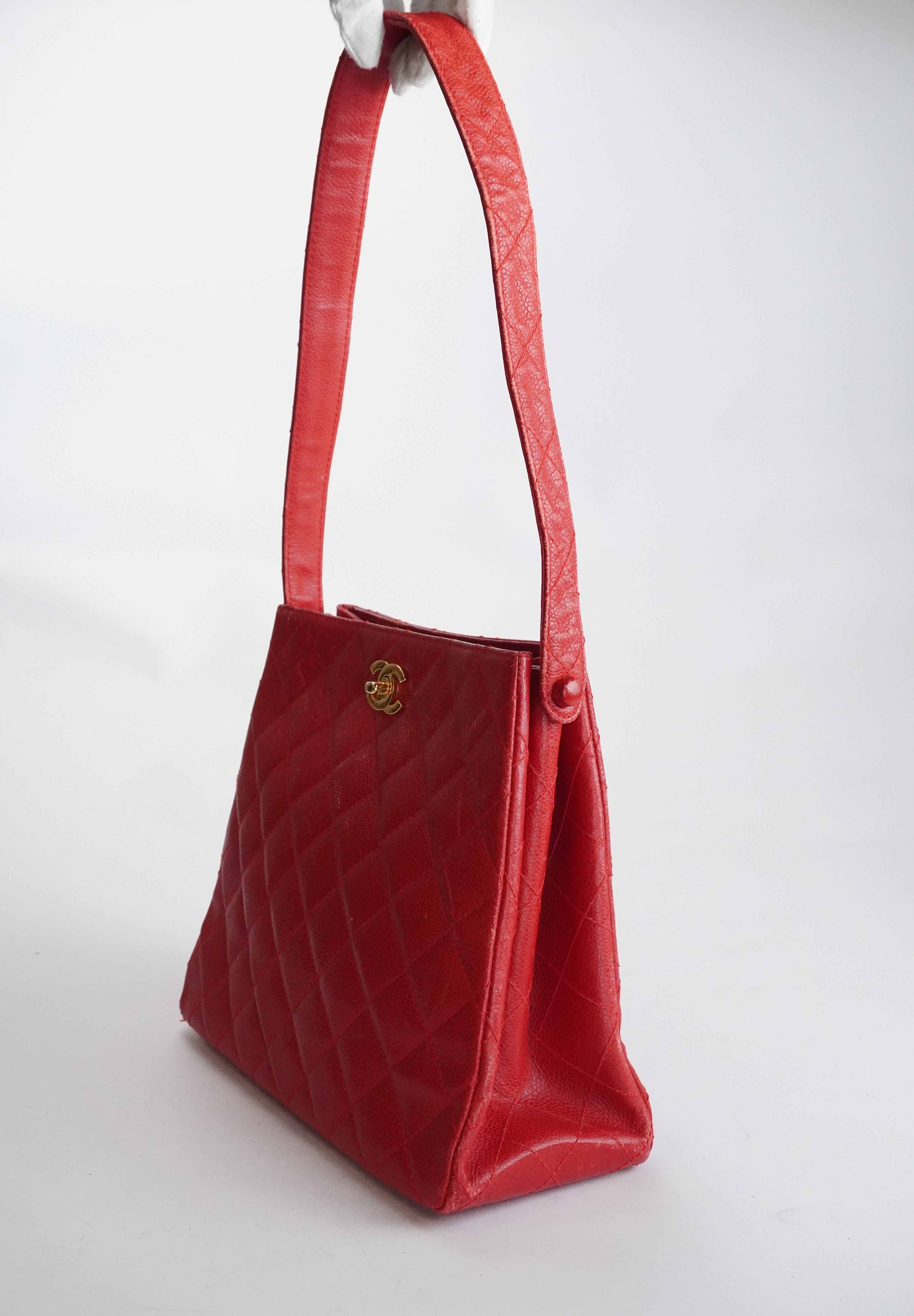 Chanel Red Caviar Tote 24k GHW (1996-1997)