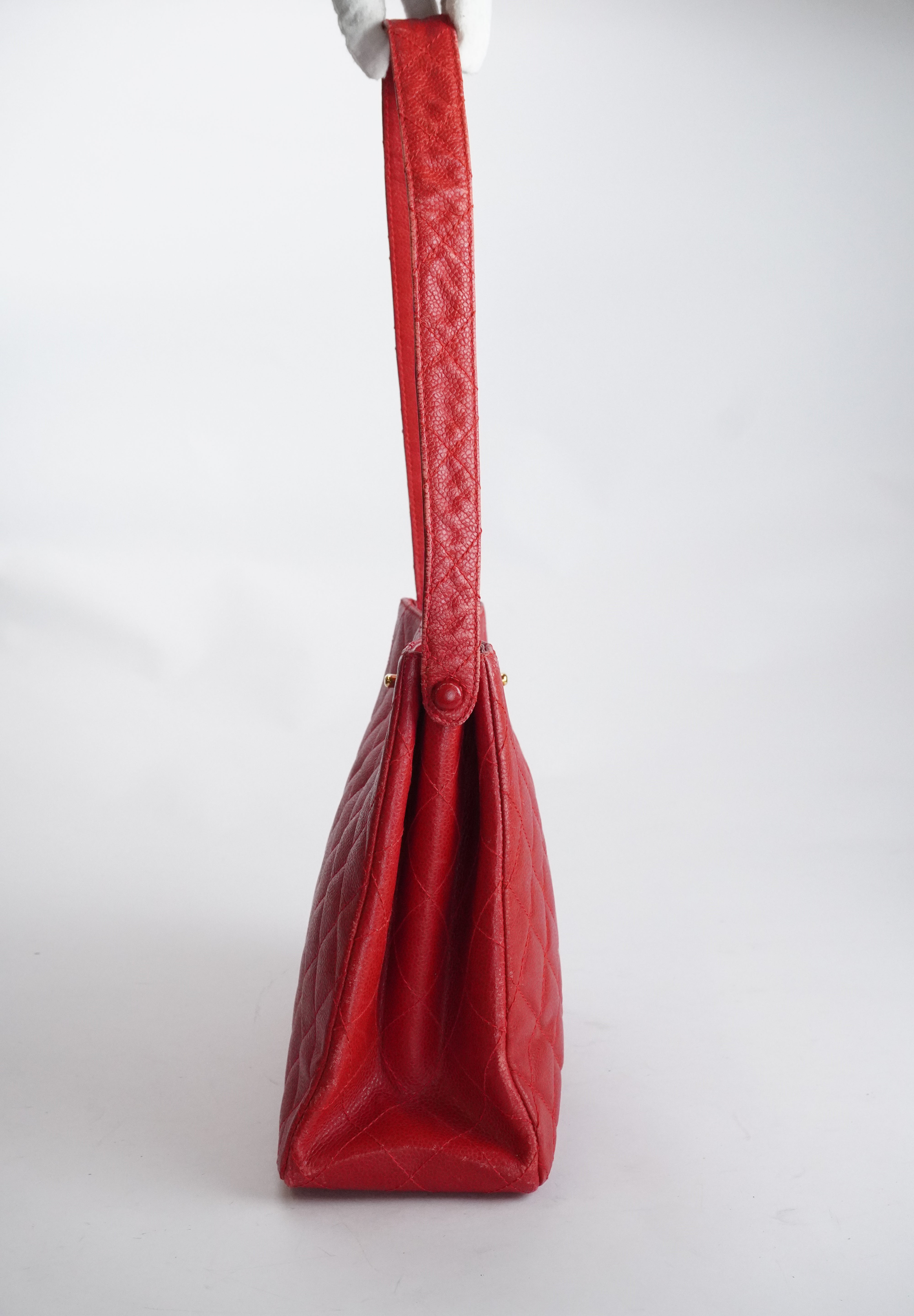 Chanel Red Caviar Tote 24k GHW (1996-1997)