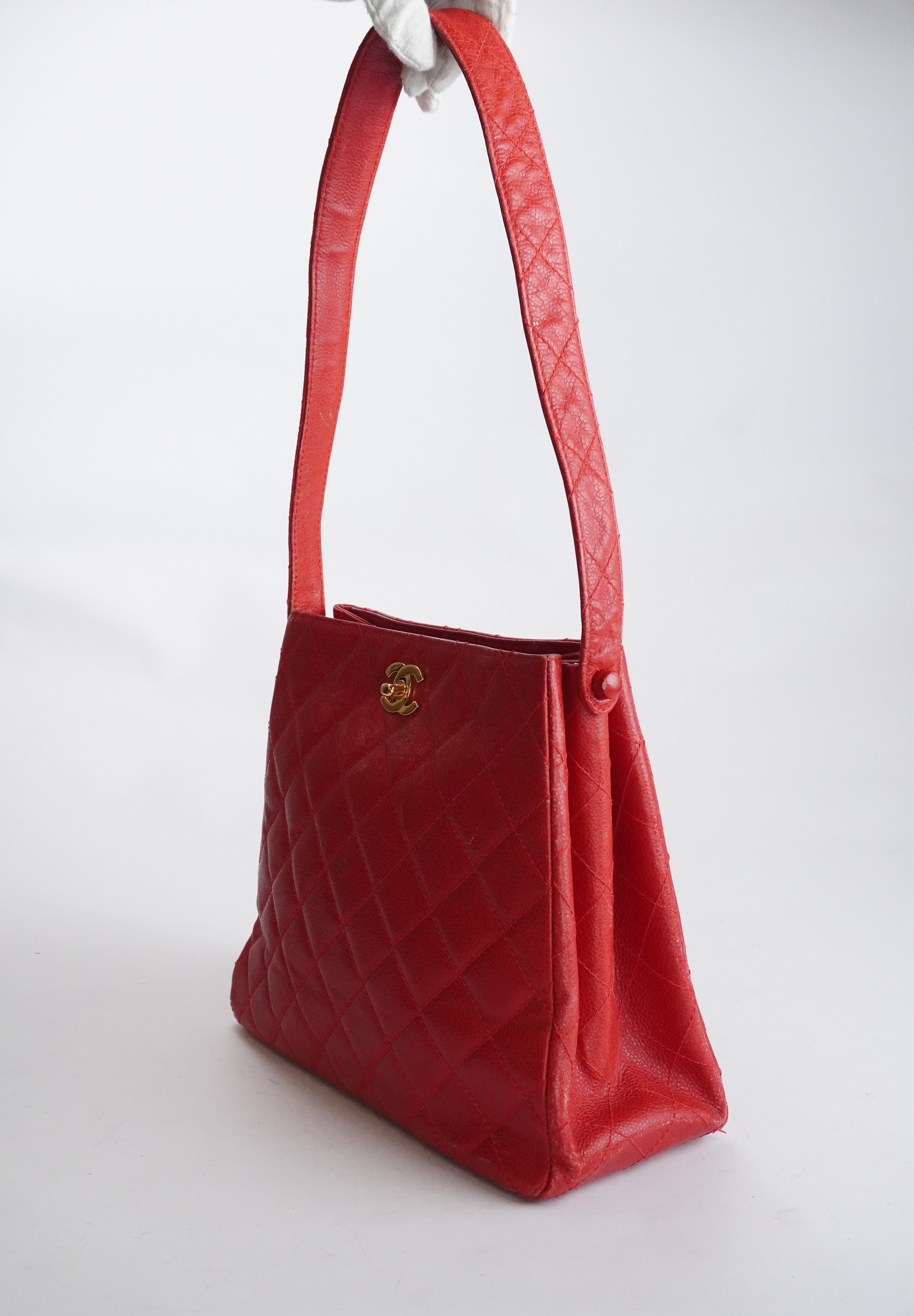 Chanel Red Caviar Tote 24k GHW (1996-1997)