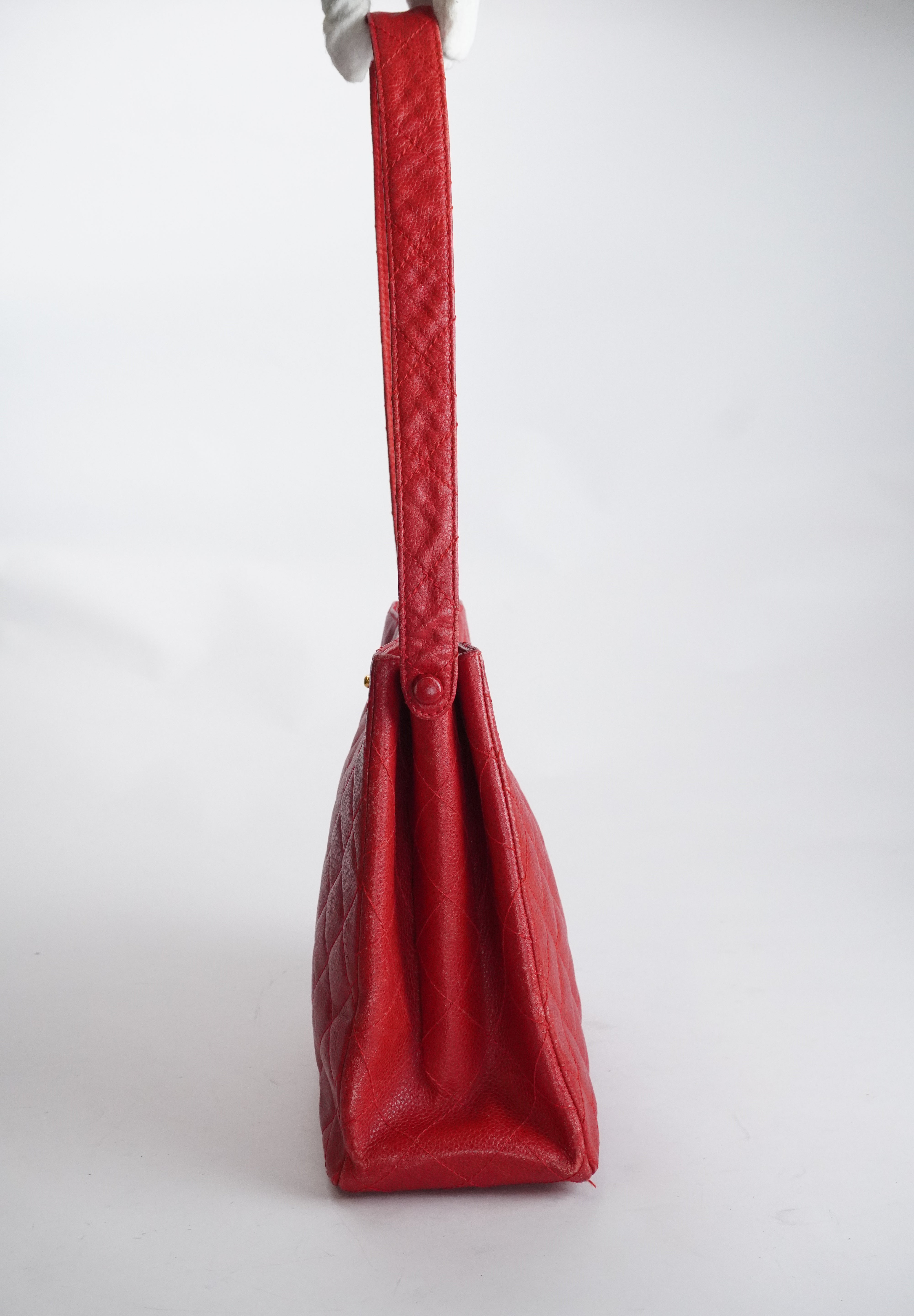 Chanel Red Caviar Tote 24k GHW (1996-1997)