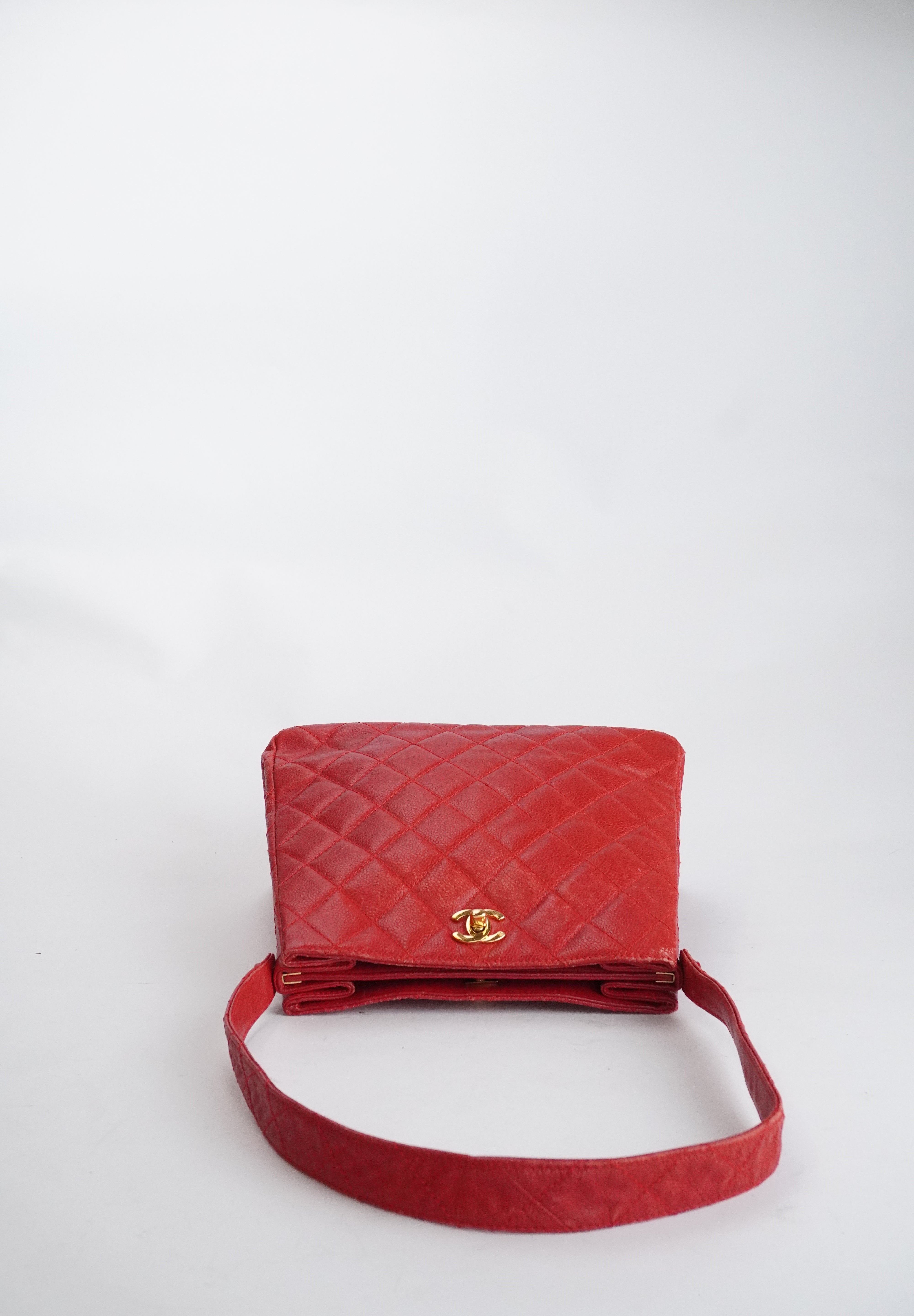 Chanel Red Caviar Tote 24k GHW (1996-1997)