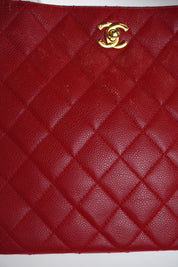 Chanel Red Caviar Tote 24k GHW (1996-1997)