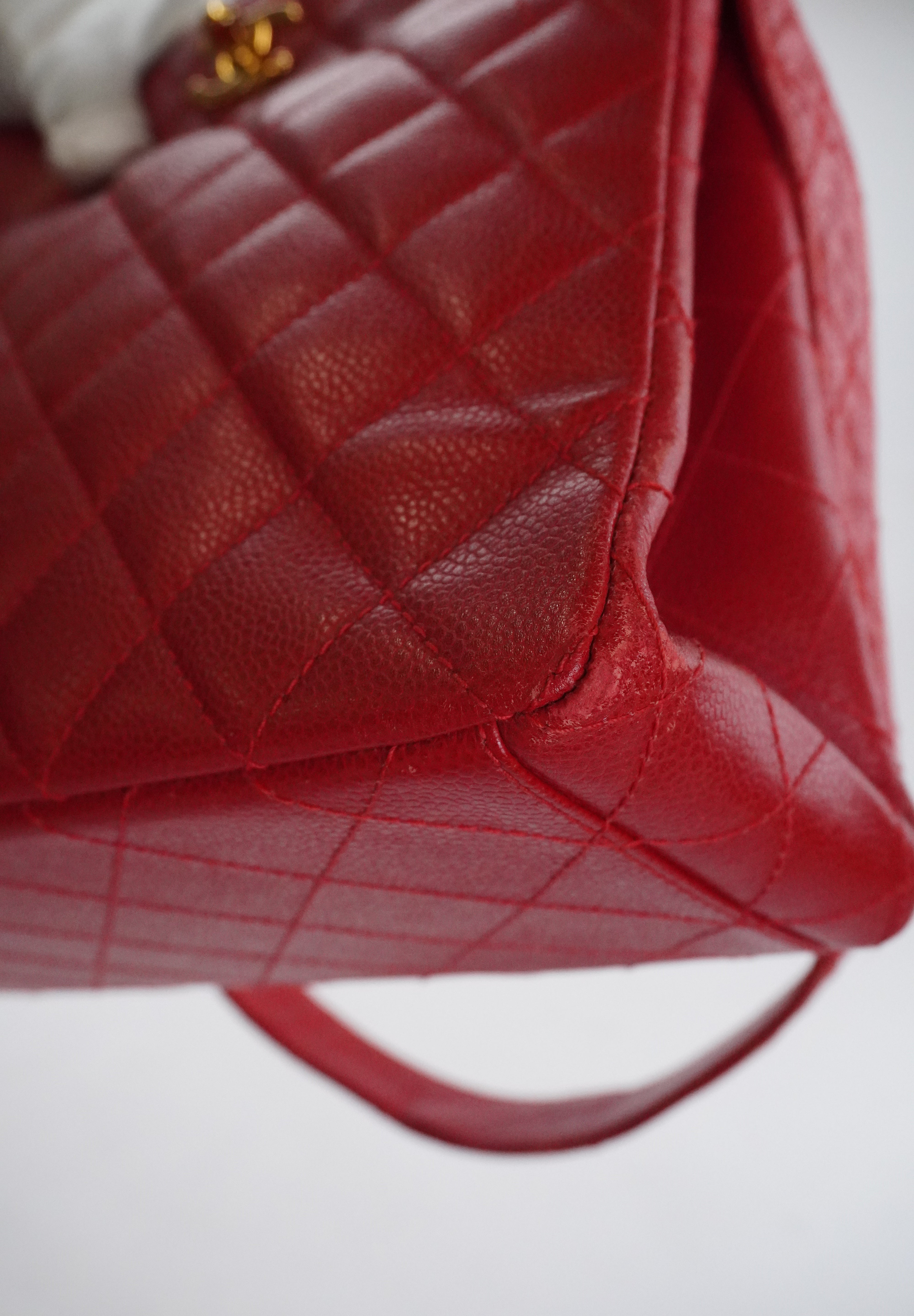 Chanel Red Caviar Tote 24k GHW (1996-1997)