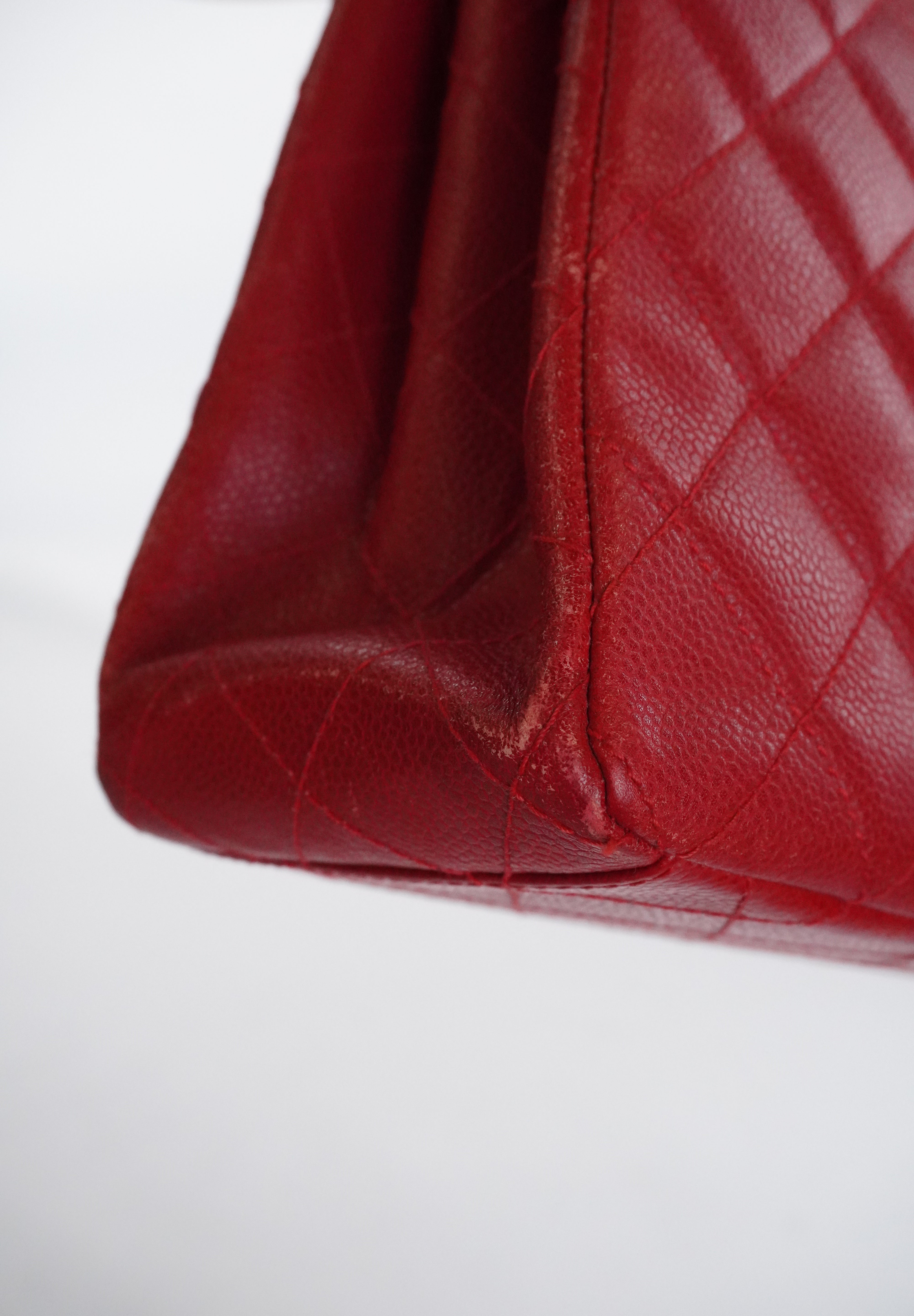 Chanel Red Caviar Tote 24k GHW (1996-1997)