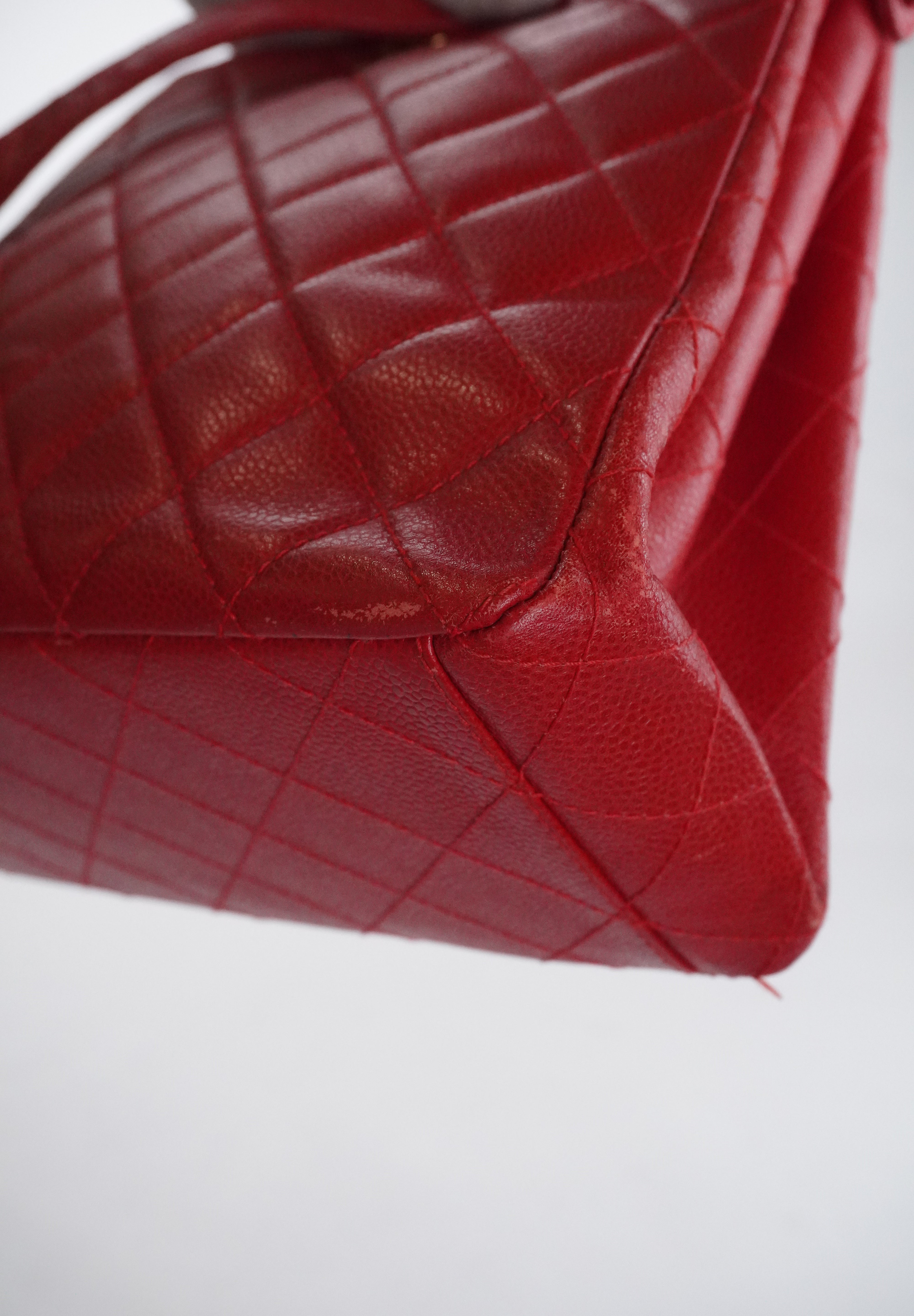 Chanel Red Caviar Tote 24k GHW (1996-1997)