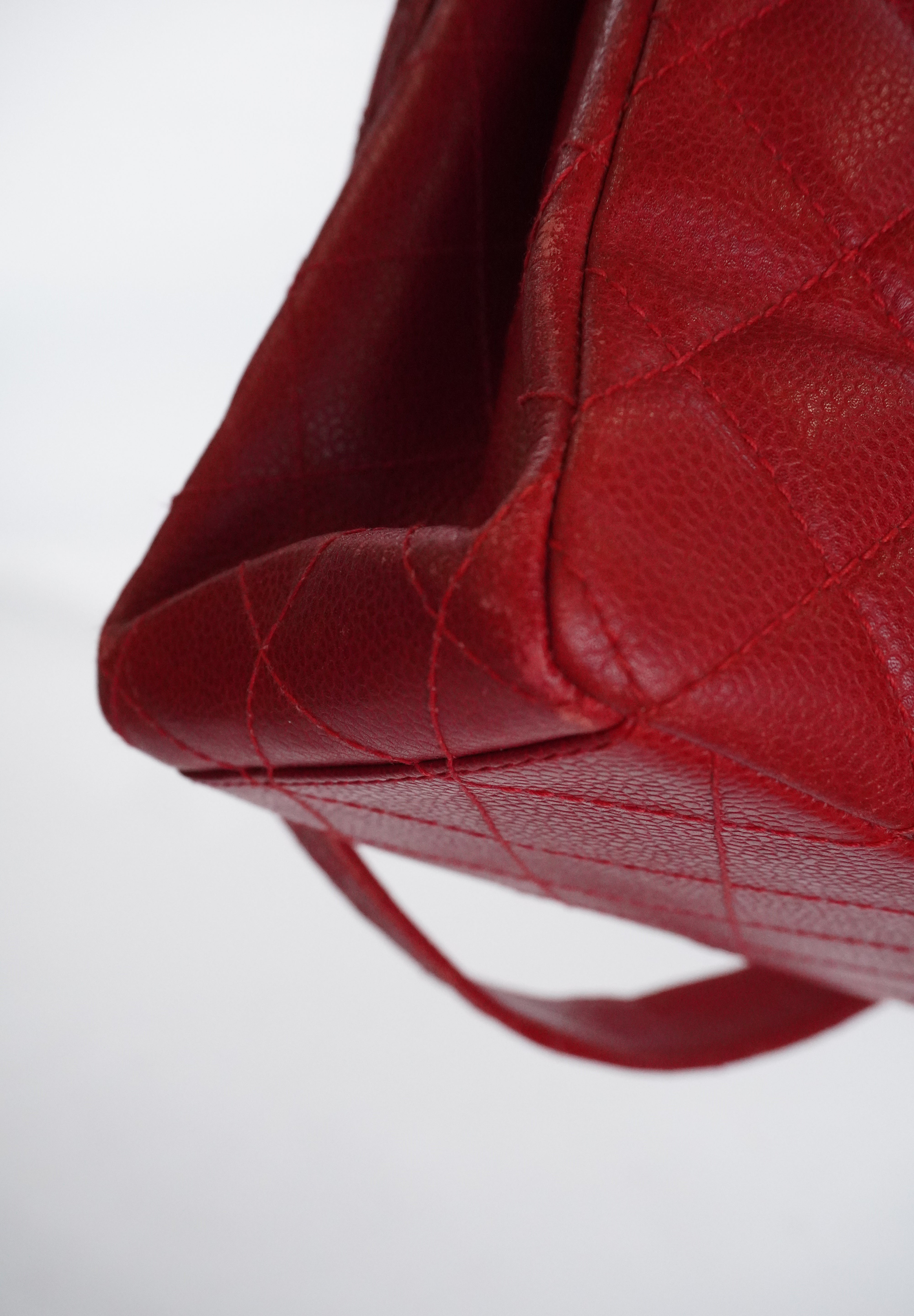 Chanel Red Caviar Tote 24k GHW (1996-1997)