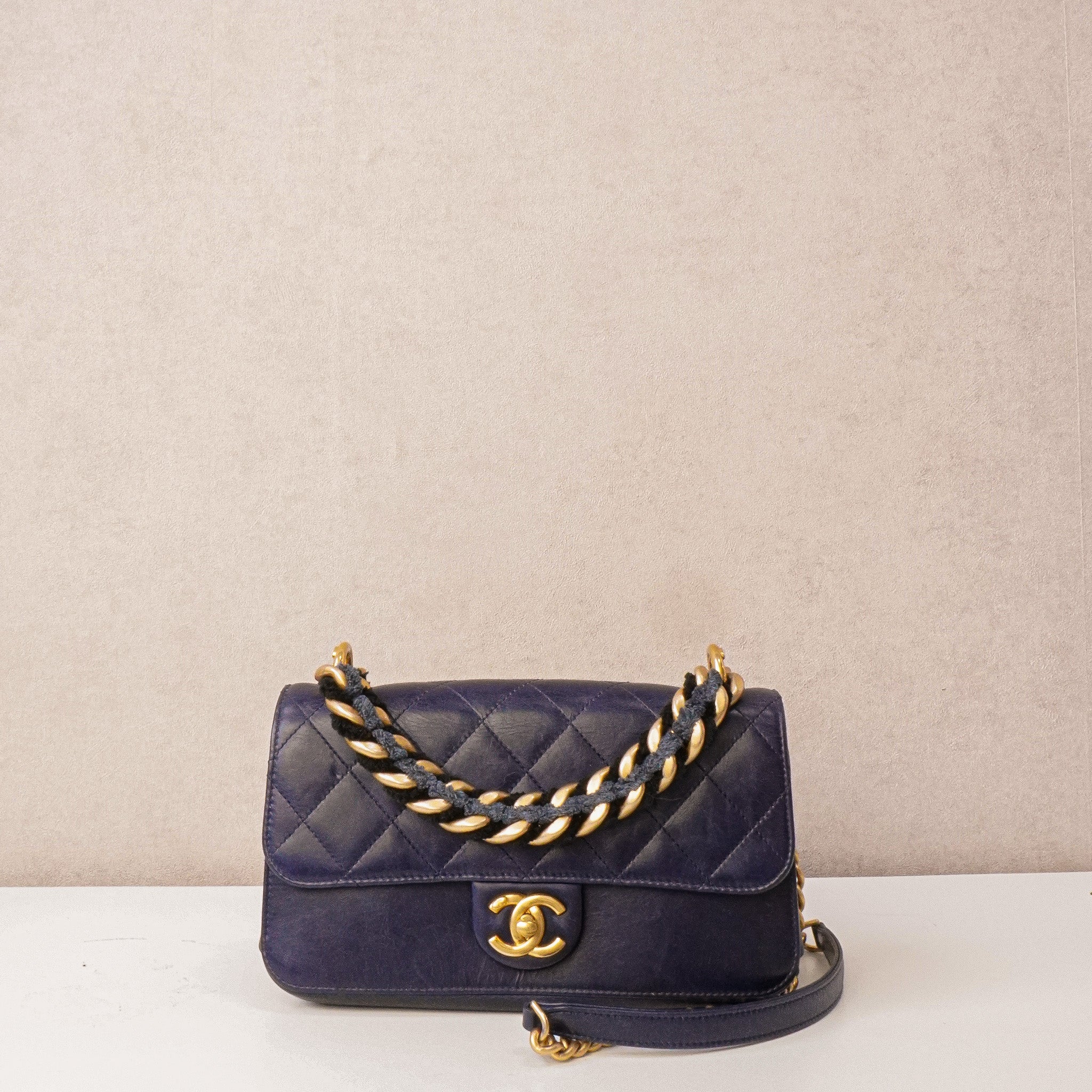 Chanel Paris Cosmopolite Blue Calfskin Flapbag Small