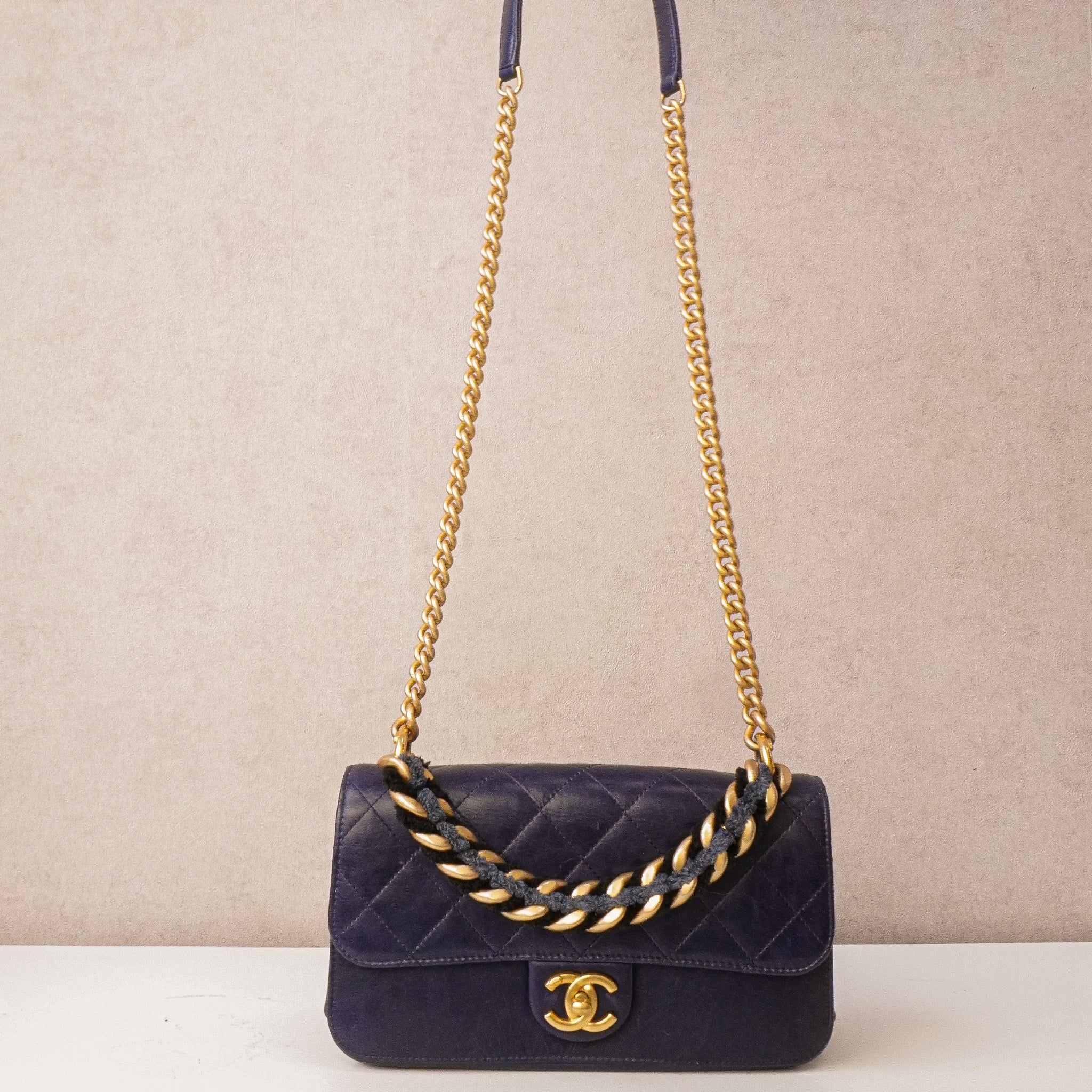 Chanel Paris Cosmopolite Blue Calfskin Flapbag Small