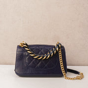 Chanel Paris Cosmopolite Blue Calfskin Flapbag Small