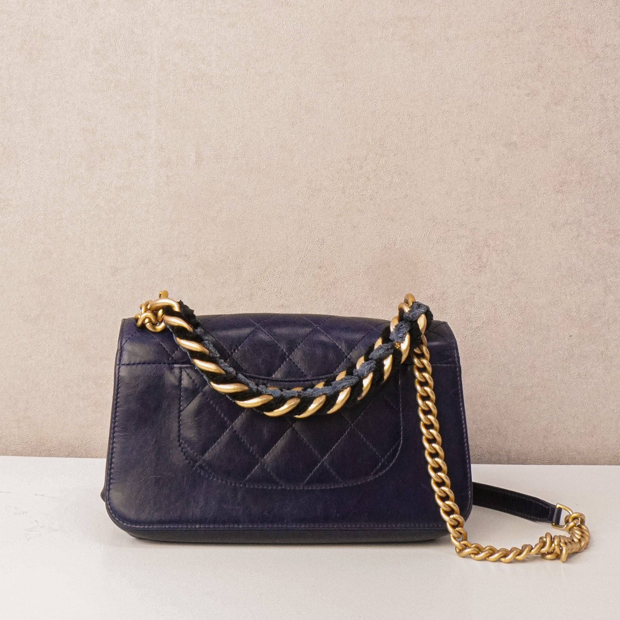Chanel Paris Cosmopolite Blue Calfskin Flapbag Small
