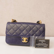 Chanel Paris Cosmopolite Blue Calfskin Flapbag Small