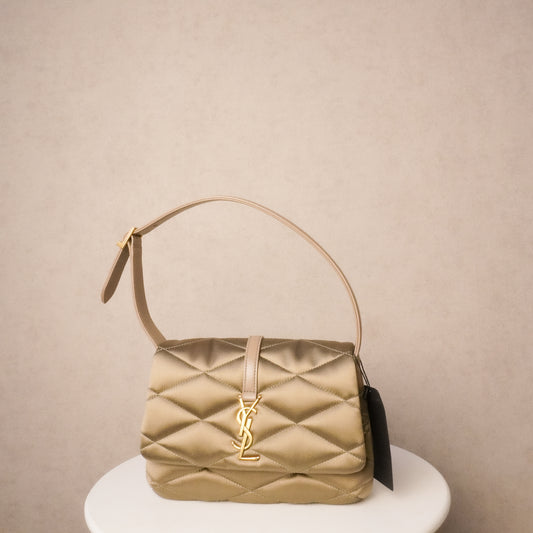 Saint Laurent YSL Mouse Quilted Satin Le 57 Hobo Bag
