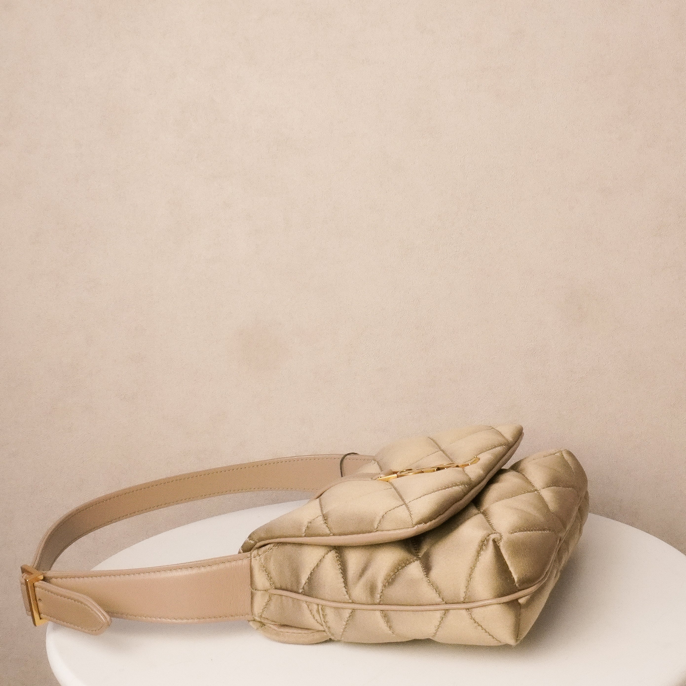 Saint Laurent YSL Mouse Quilted Satin Le 57 Hobo Bag
