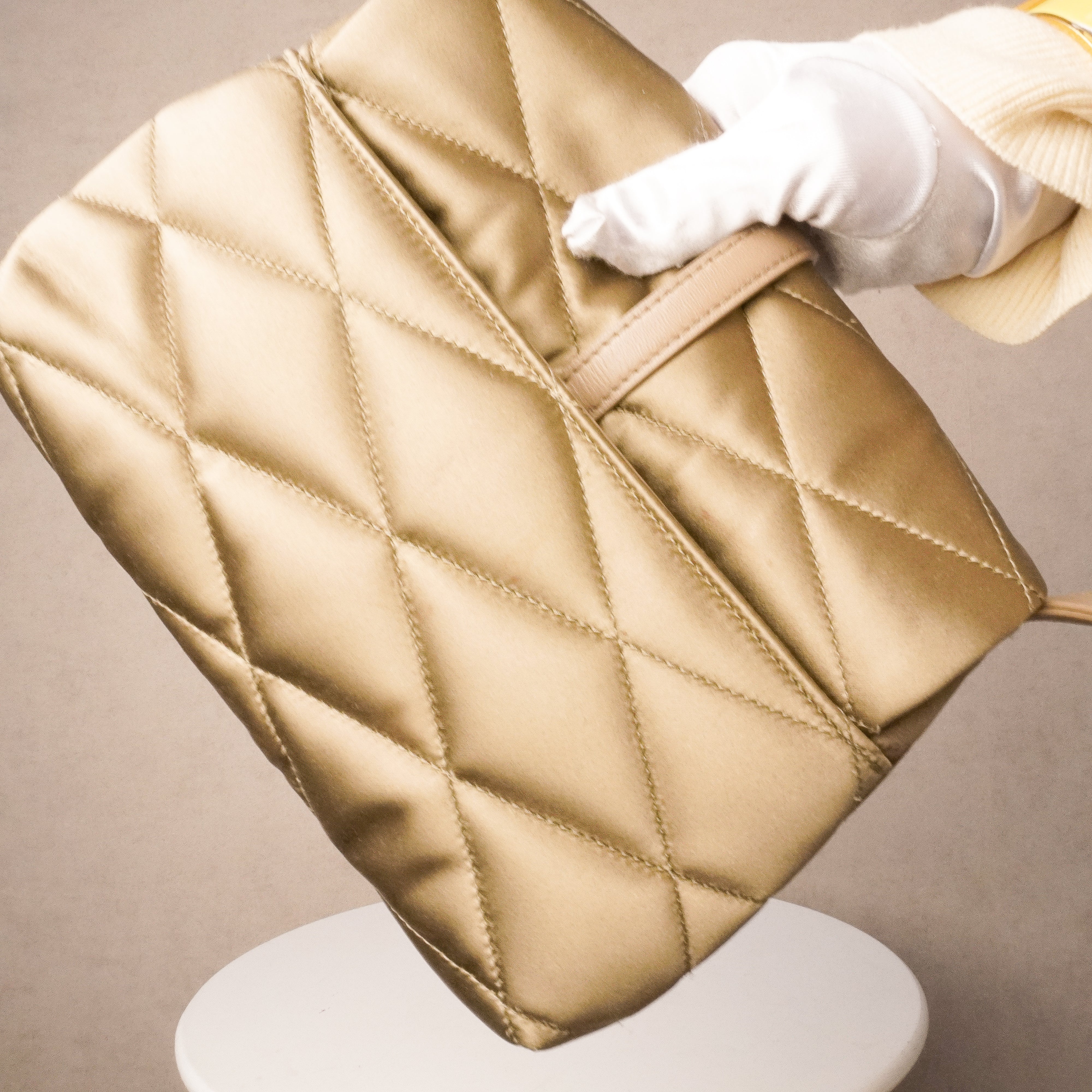 Saint Laurent YSL Mouse Quilted Satin Le 57 Hobo Bag