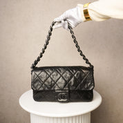 Chanel Glazed Caviar Quilted Modern Chain Flap Black