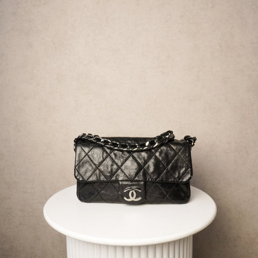 Chanel Glazed Caviar Quilted Modern Chain Flap Black
