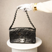 Chanel Glazed Caviar Quilted Modern Chain Flap Black