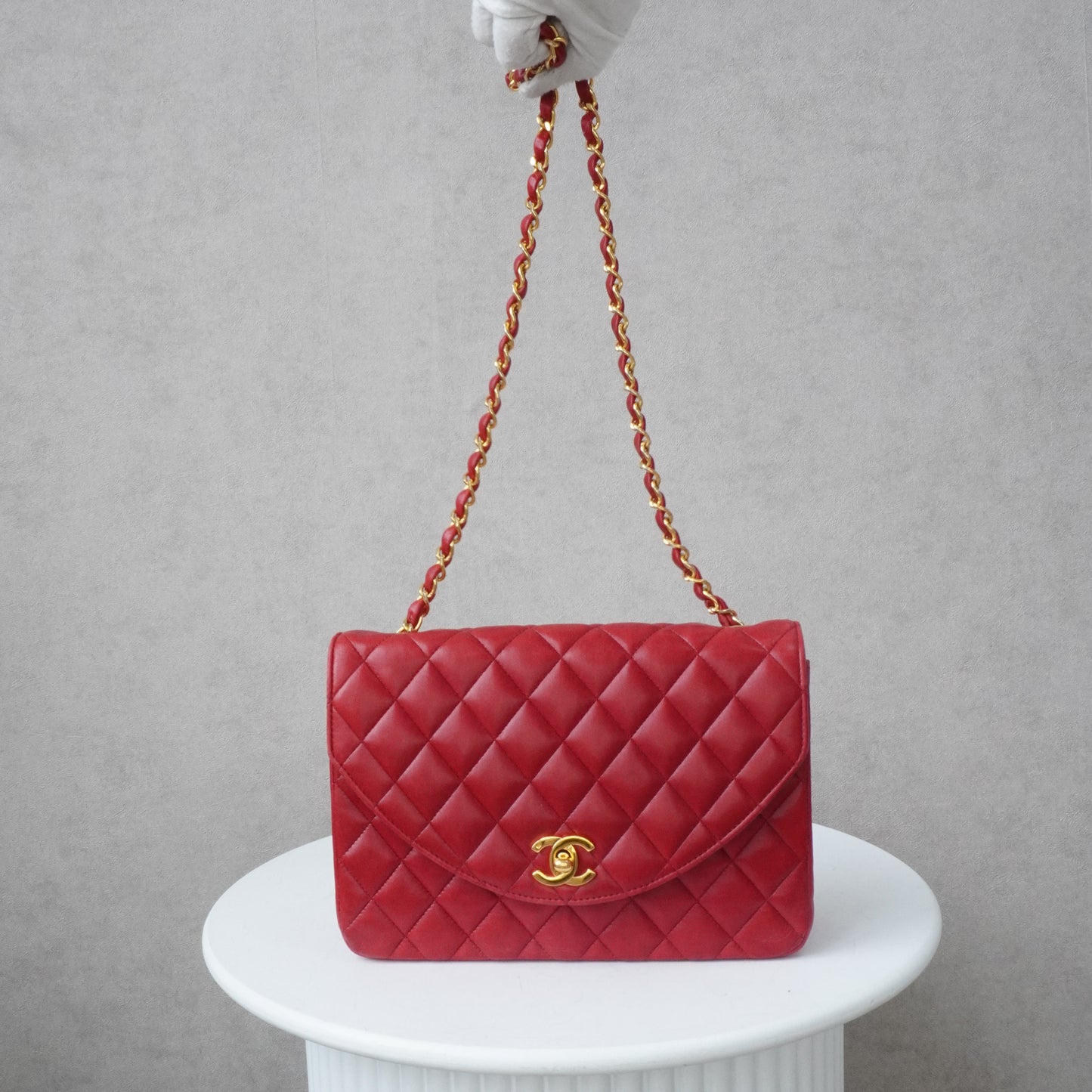 Chanel Half Moon Single Flapbag Small 24k ghw (1986-1988)