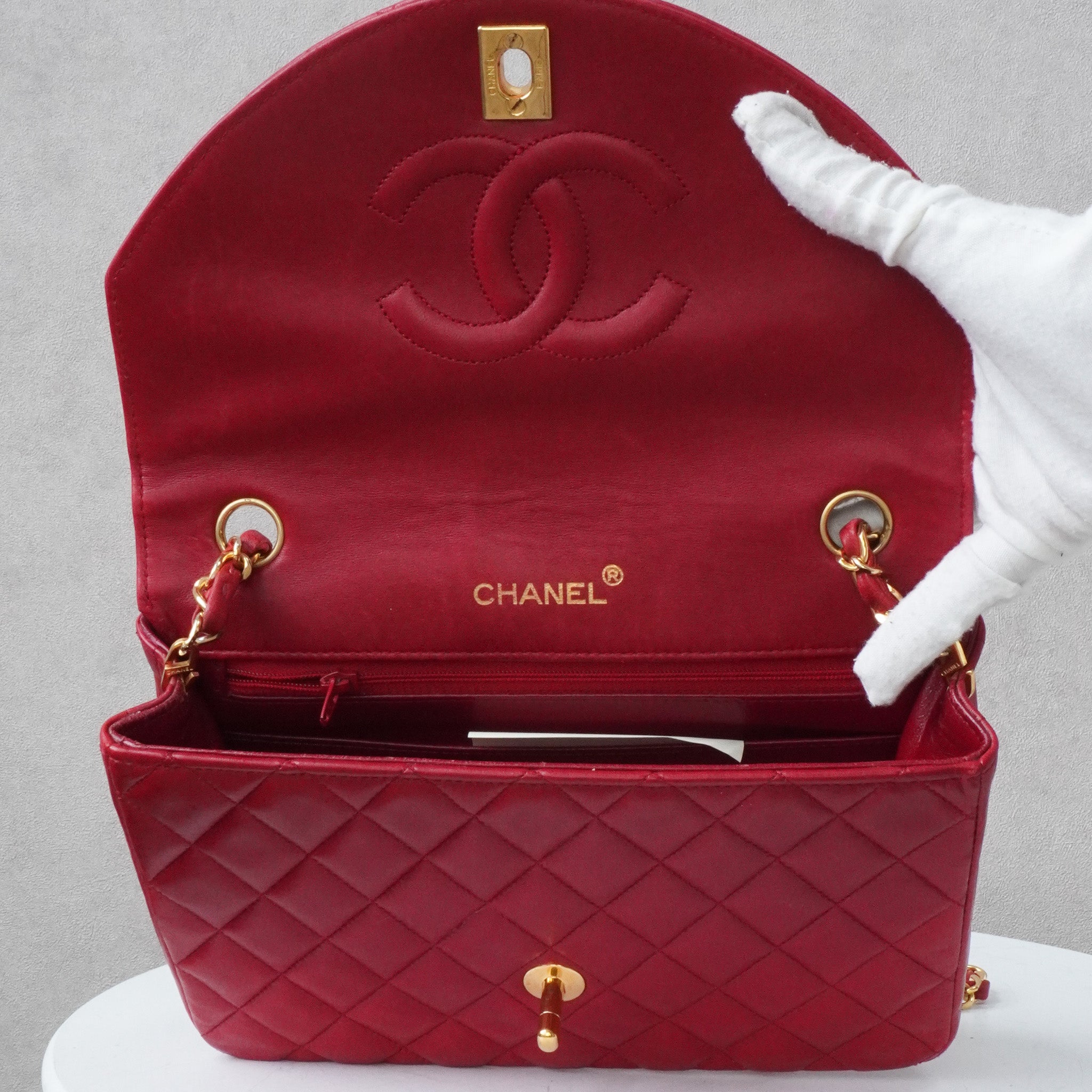 Chanel Half Moon Single Flapbag Small 24k ghw (1986-1988)