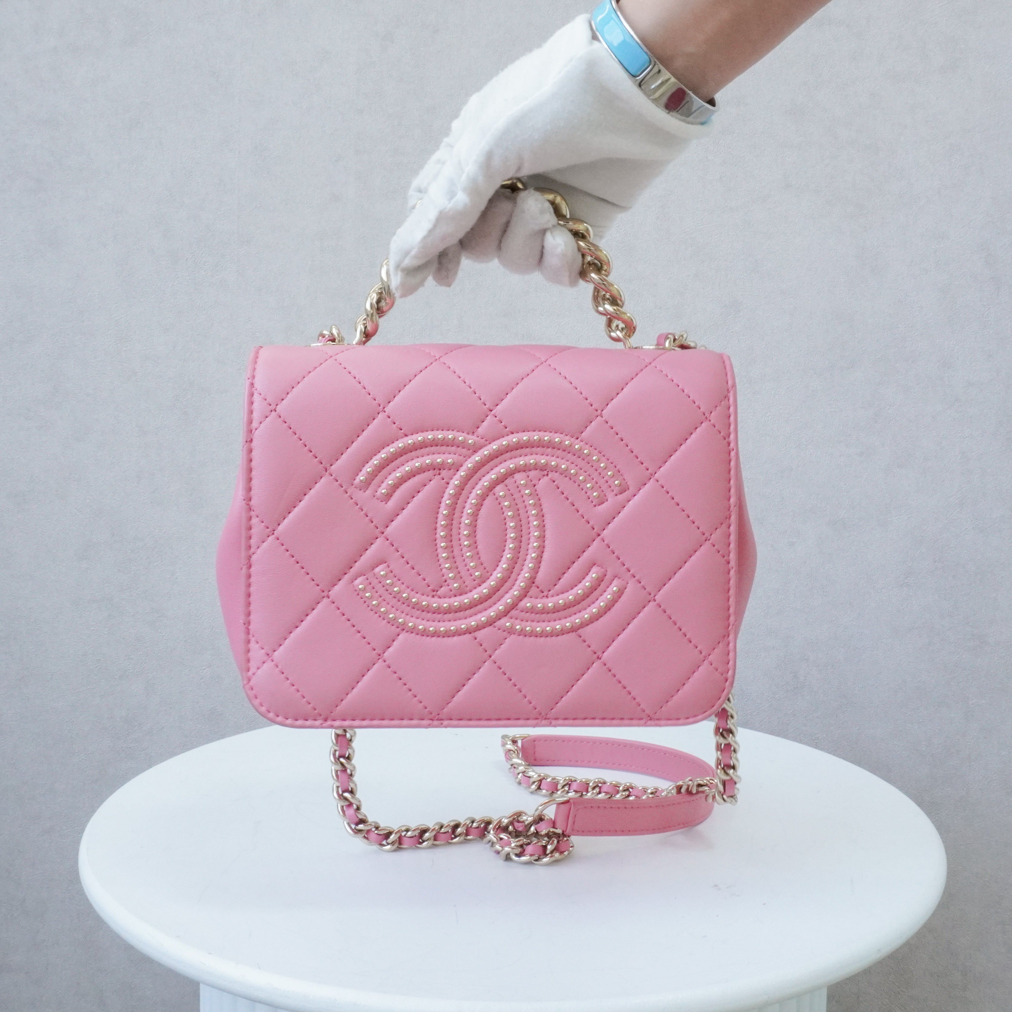 Chanel Coco Mark Rhinestone Pink Crossbody Bag