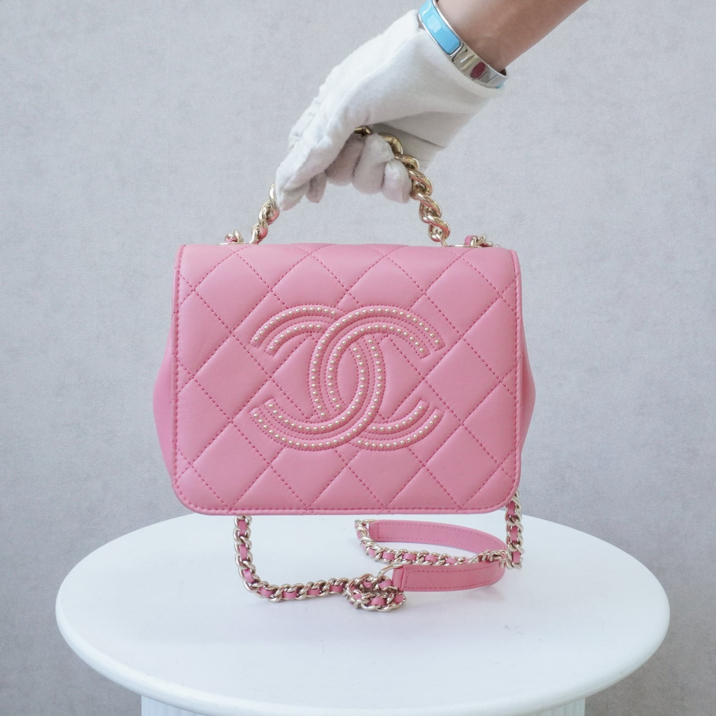 Chanel Coco Mark Rhinestone Pink Crossbody Bag