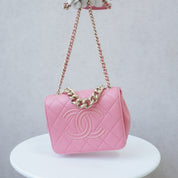 Chanel Coco Mark Rhinestone Pink Crossbody Bag