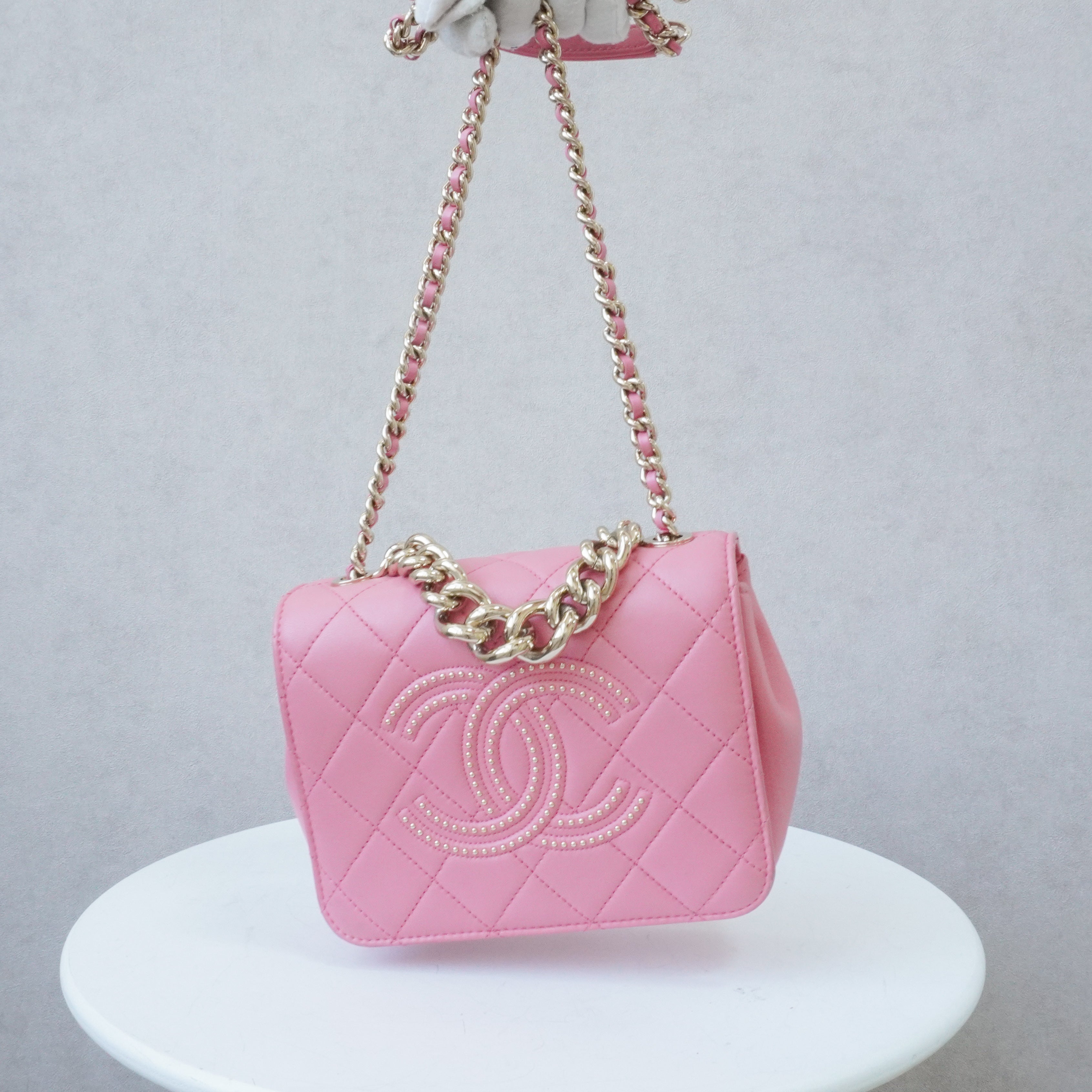 Chanel Coco Mark Rhinestone Pink Crossbody Bag