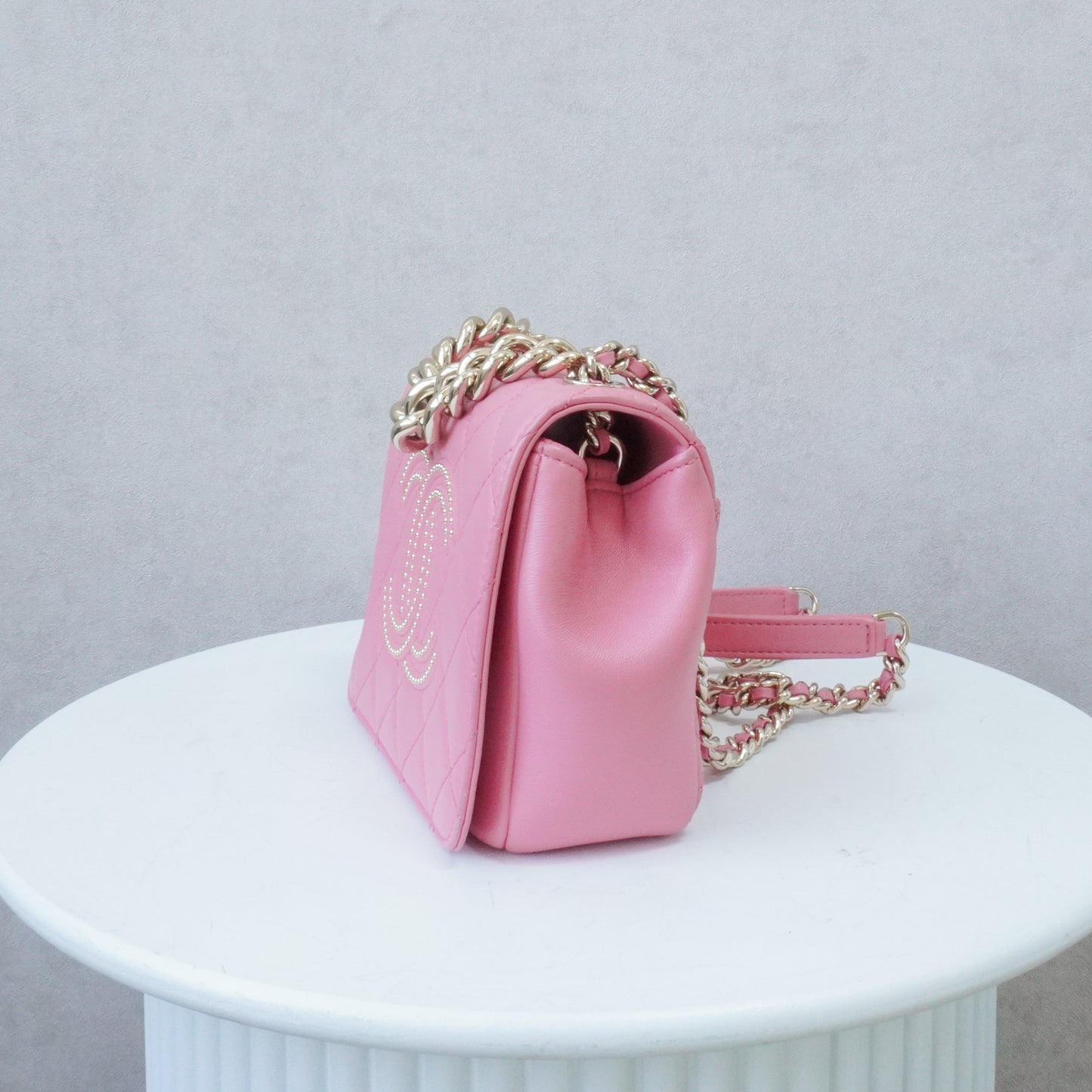 Chanel Coco Mark Rhinestone Pink Crossbody Bag