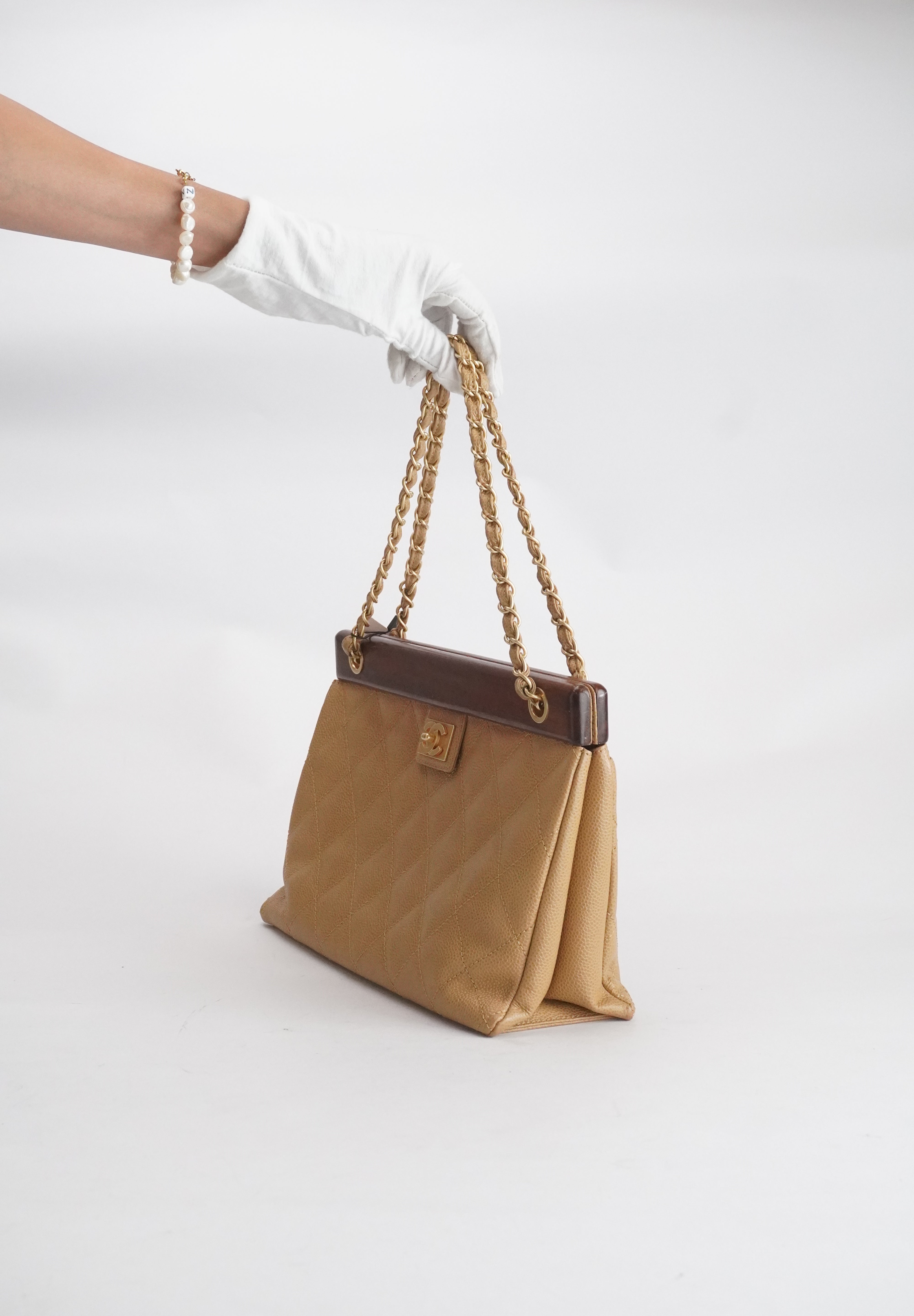 Chanel Timeless Caviar Wood Tote