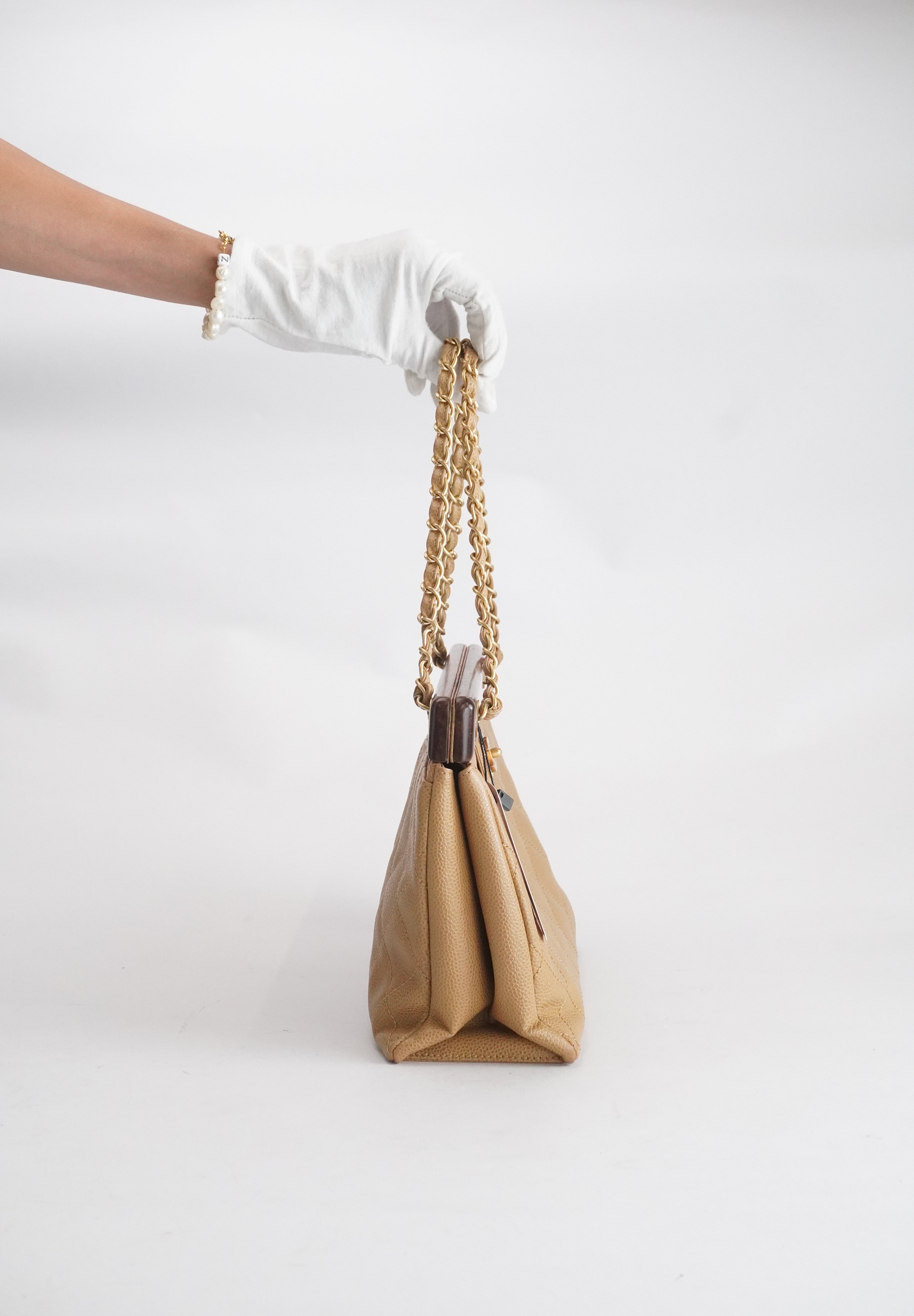 Chanel Timeless Caviar Wood Tote