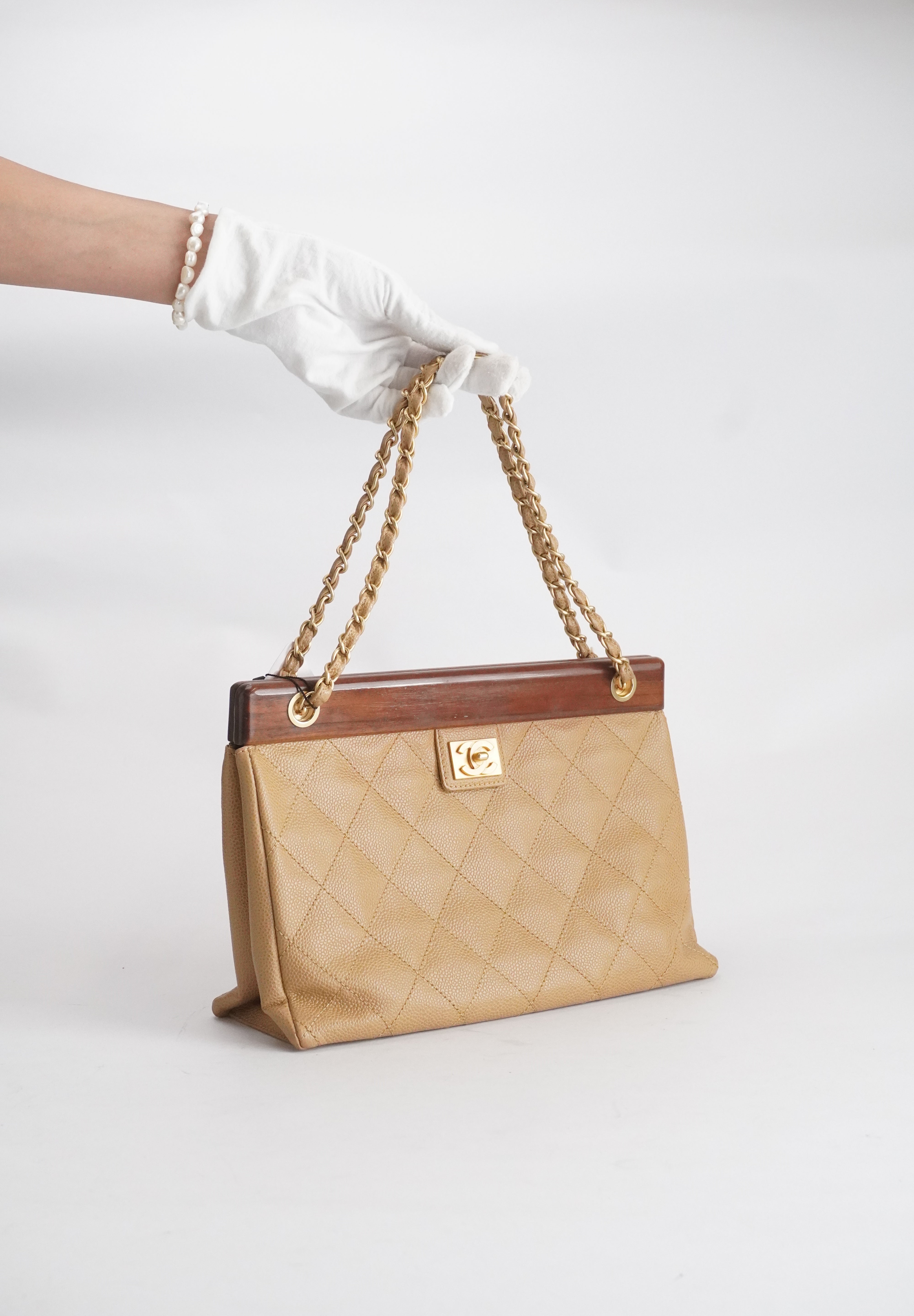 Chanel Timeless Caviar Wood Tote