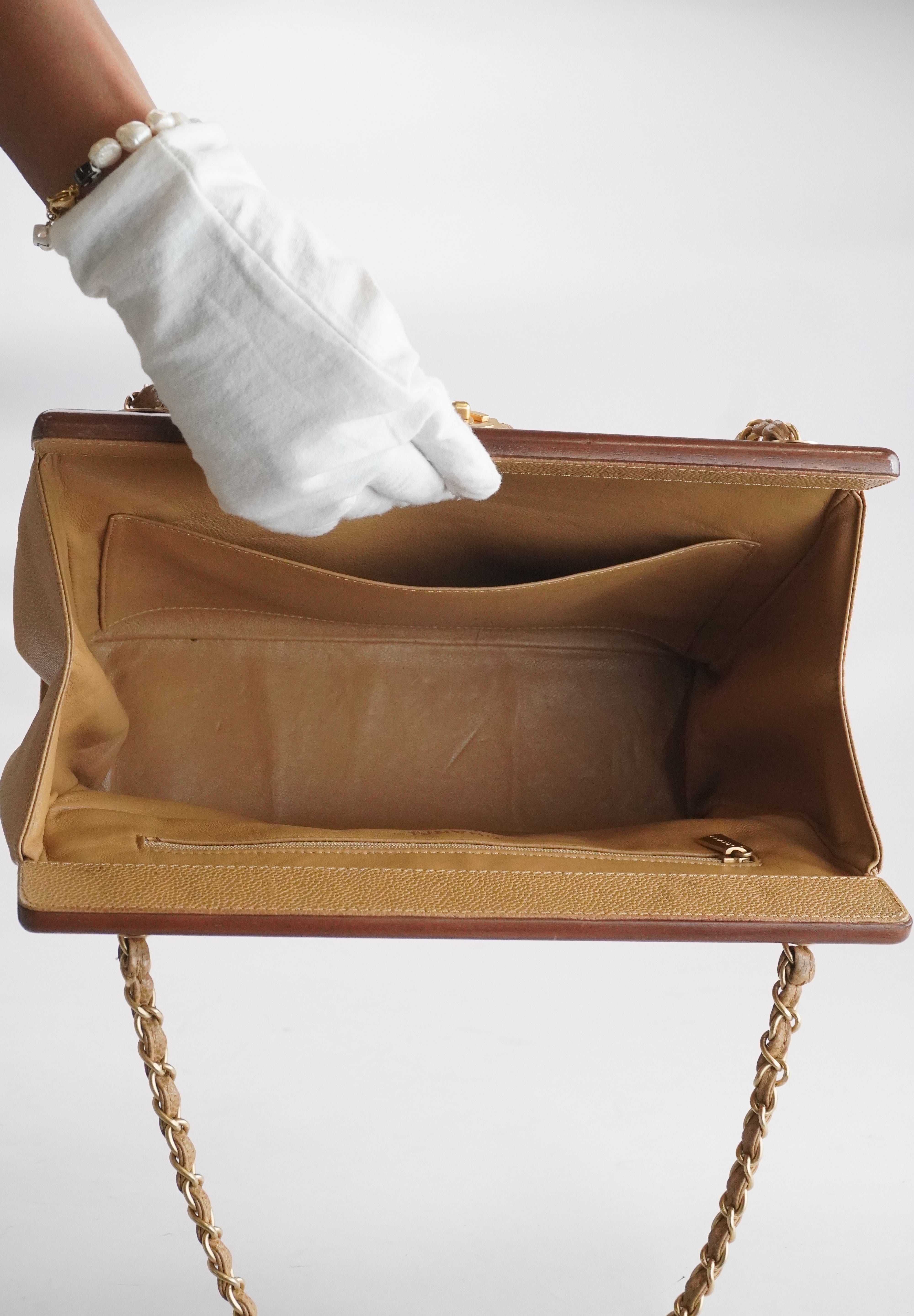 Chanel Timeless Caviar Wood Tote