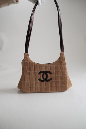 Chanel Chocolate Bar Corduroy Hobo
