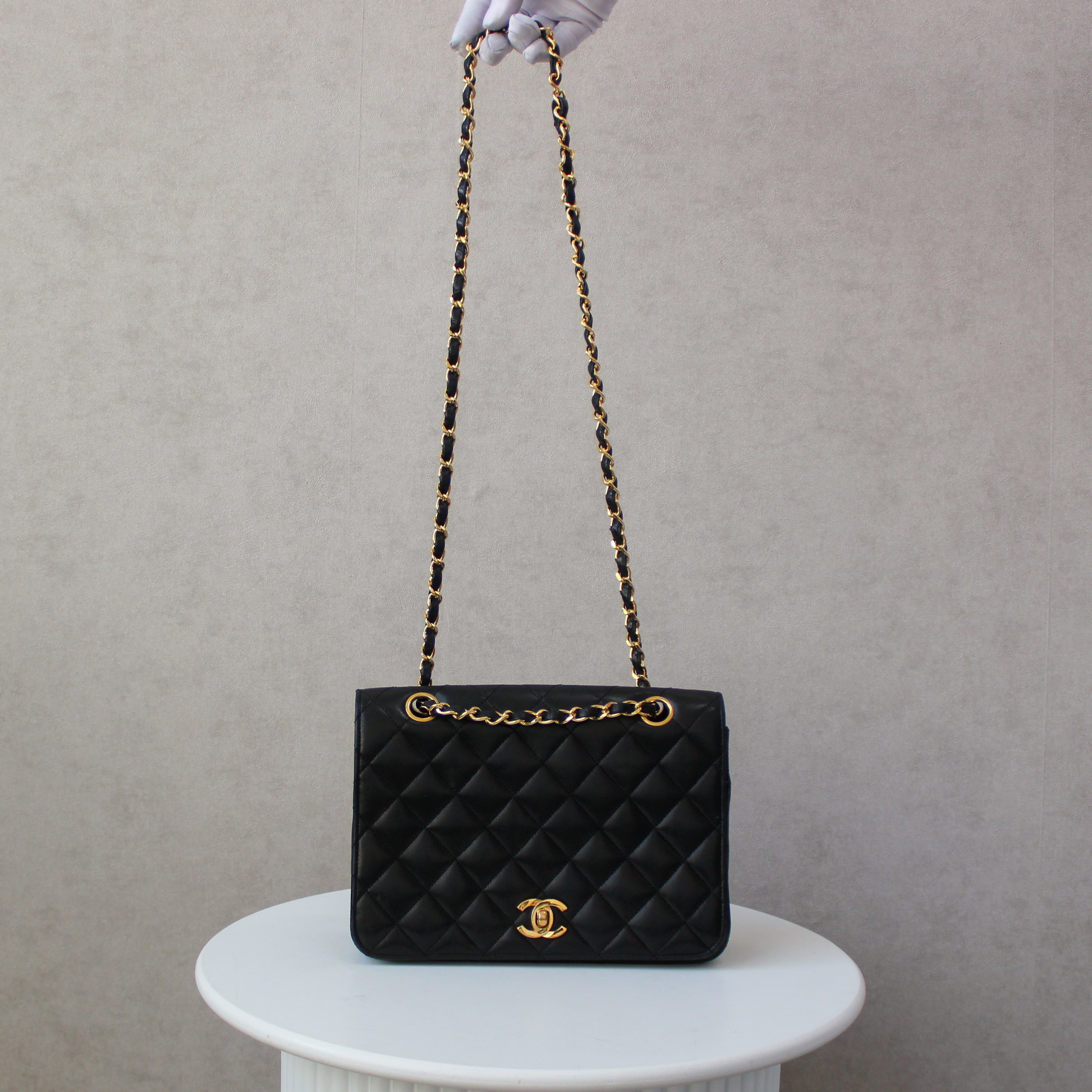 Chanel Full Flap zwart 24k ghw Crossbody (1986-1988)