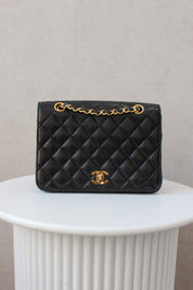 Chanel Full Flap zwart 24k ghw Crossbody (1986-1988)