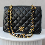 Chanel Full Flap zwart 24k ghw Crossbody (1986-1988)