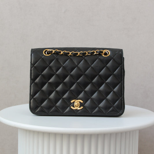 Chanel Full Flap zwart 24k ghw Crossbody (1986-1988)