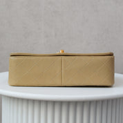 Chanel Full Flap Beige 24k ghw Crossbody (1989-1991)