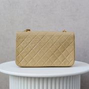 Chanel Full Flap Beige 24k ghw Crossbody (1989-1991)