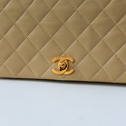 Chanel Full Flap Beige 24k ghw Crossbody (1989-1991)