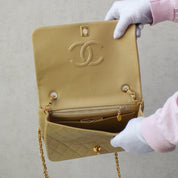 Chanel Full Flap Beige 24k ghw Crossbody (1989-1991)