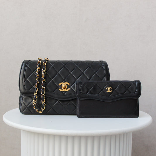 Chanel Crossbody Single Flap + Portemonnee 24k ghw (1989-1991)