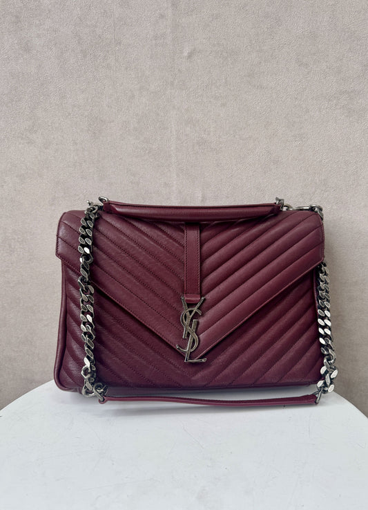 YSL Paris College Burgundy