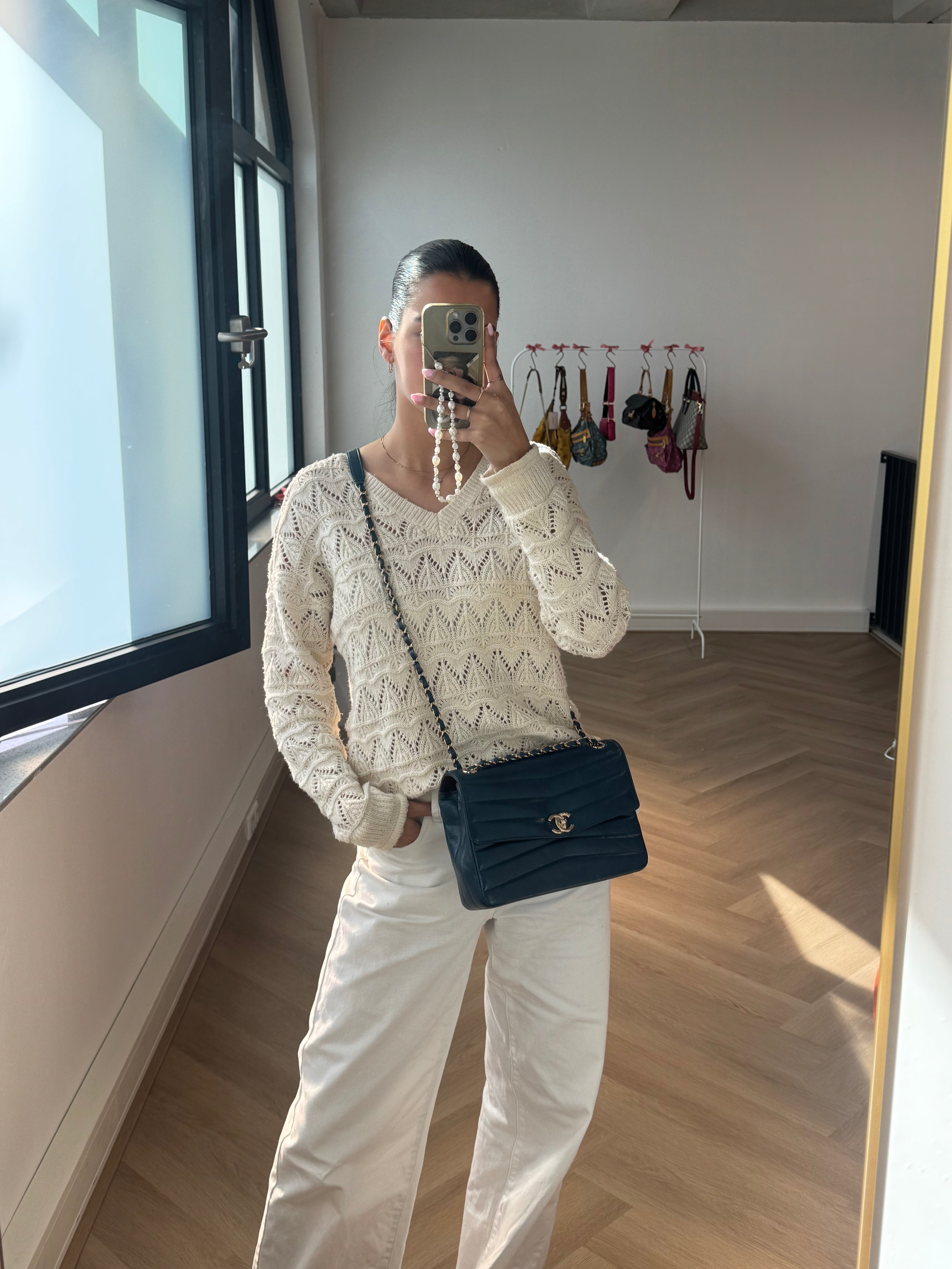 Chanel Chevron Single Flap Double Chain V Stitch (2019)