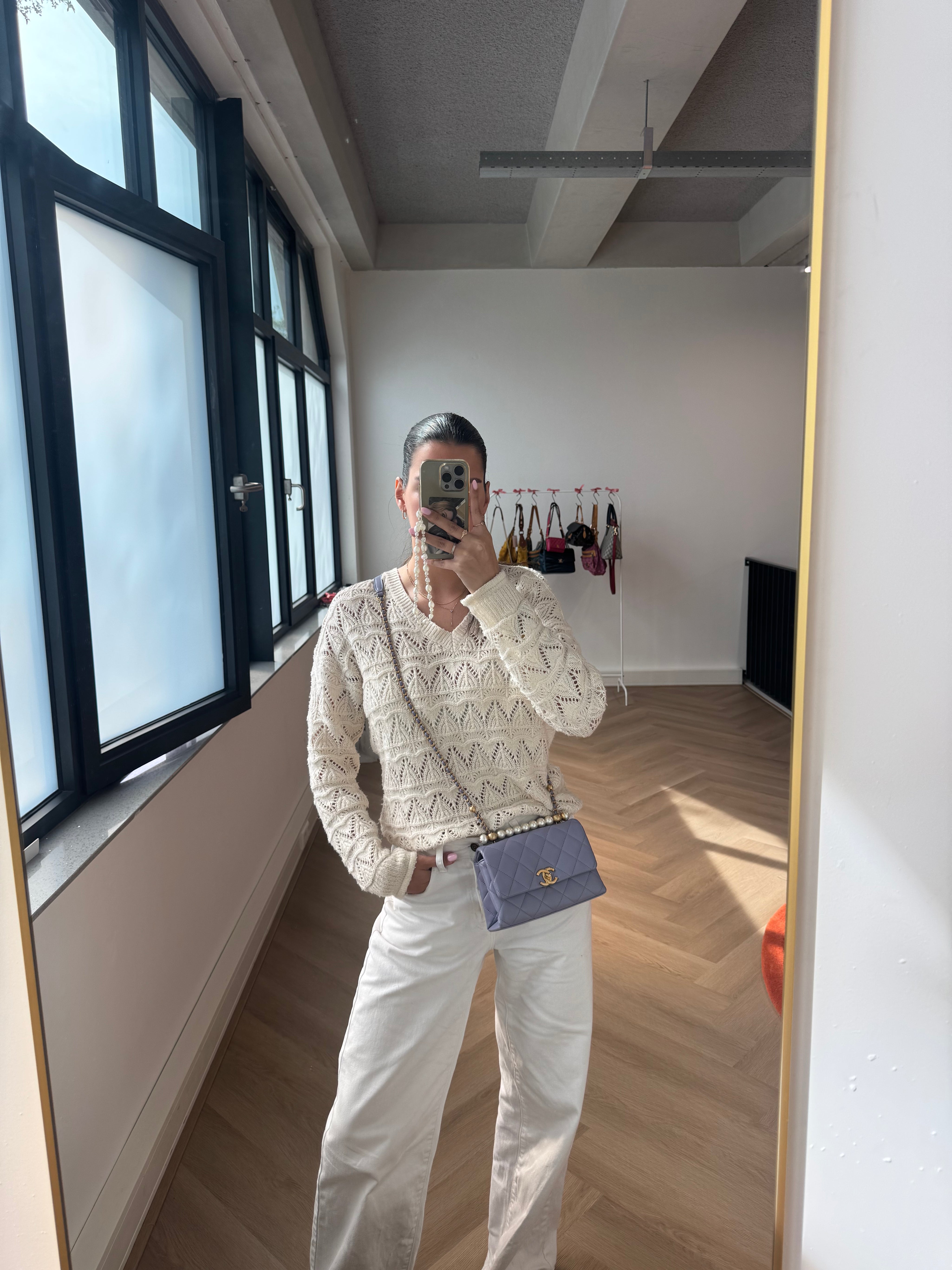 Chanel Mini Pearl Lilac Handbag Crossbody