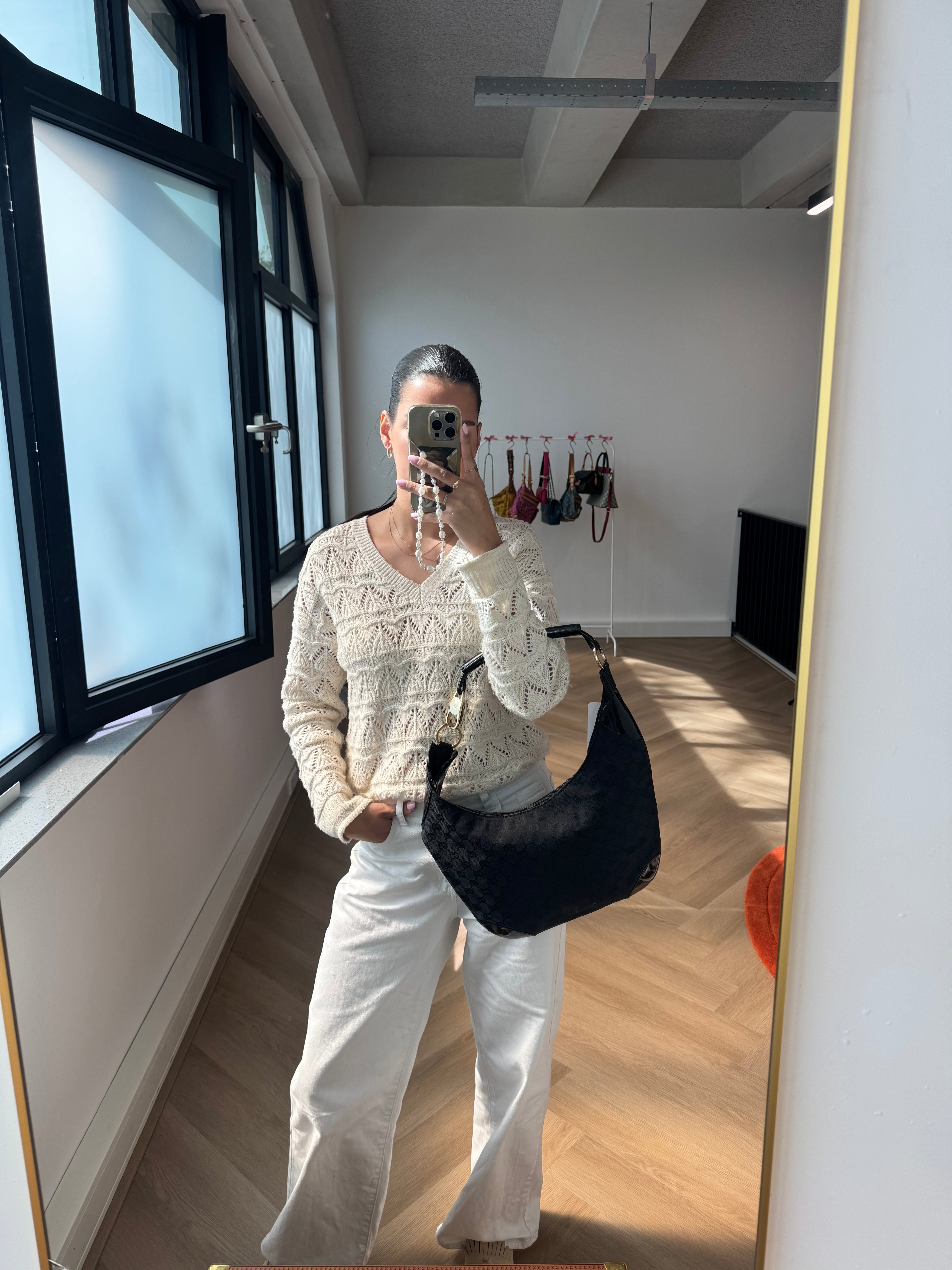 GUCCI GG Canvas Hobo Black