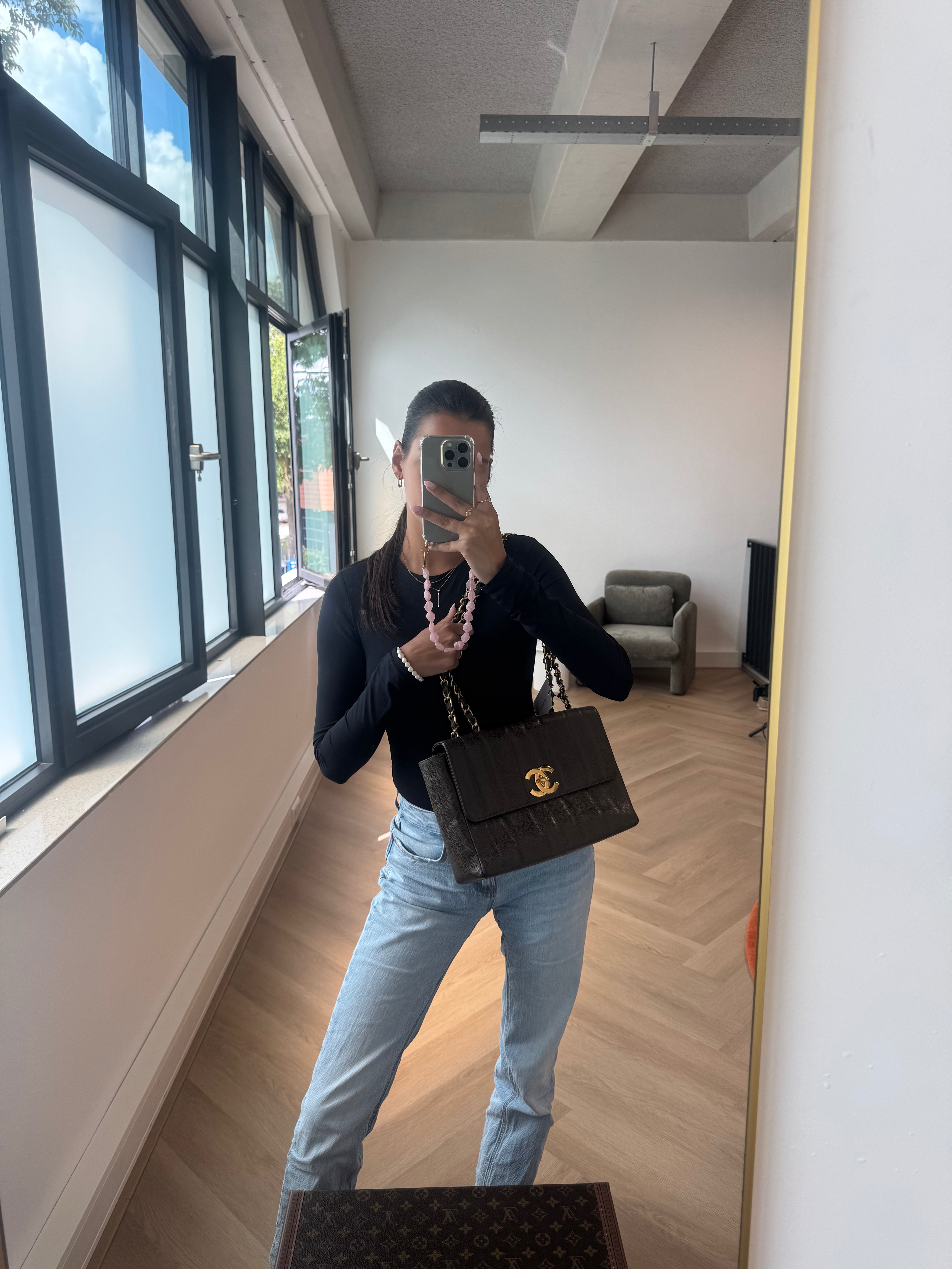 CHANEL Jumbo Mademoiselle Olive Green